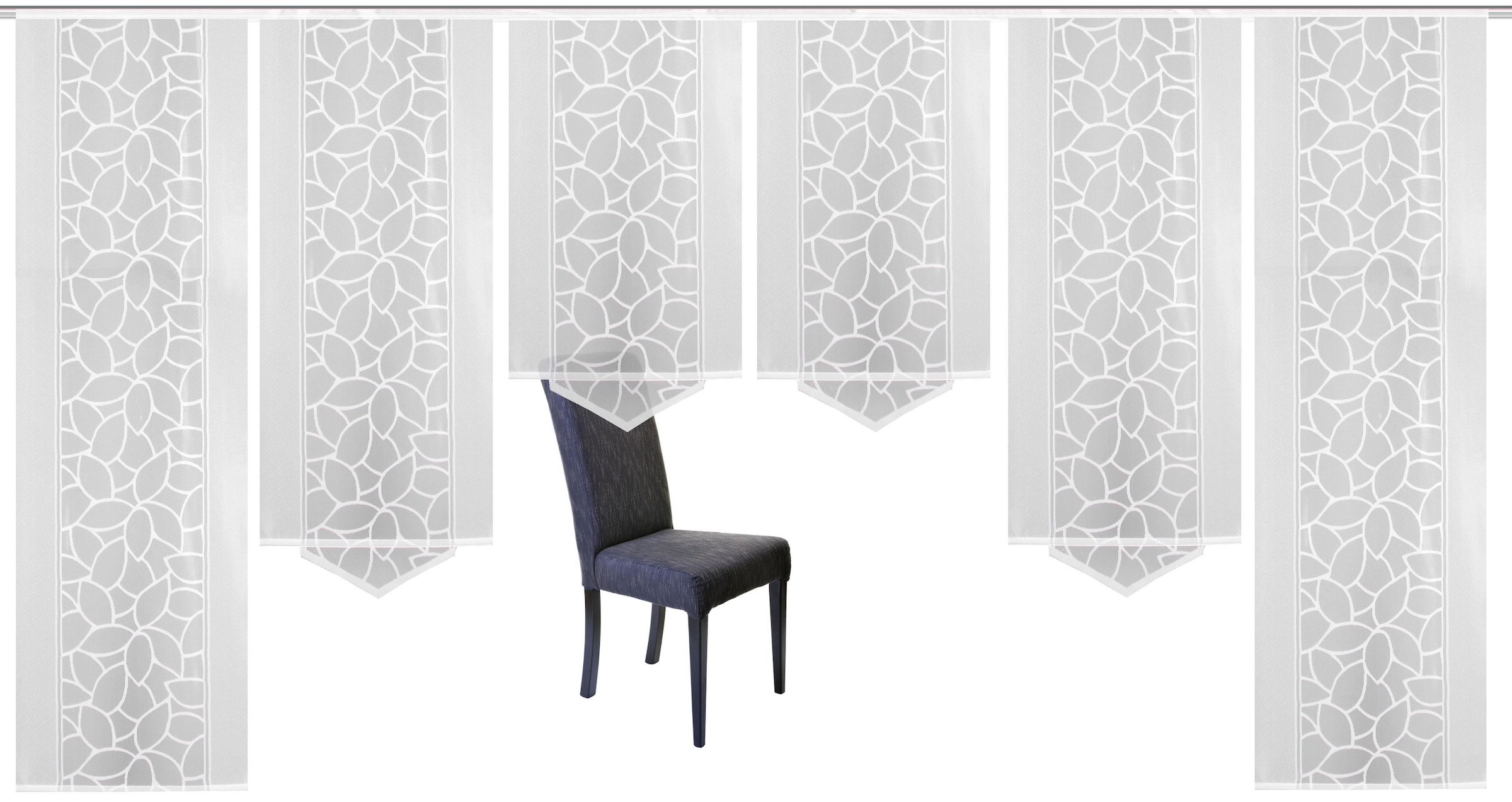 HOME WOHNIDEEN Schiebegardine »JENNA« Klettband 6 Stk. tlg. Schiebevorhang Jacquard Set