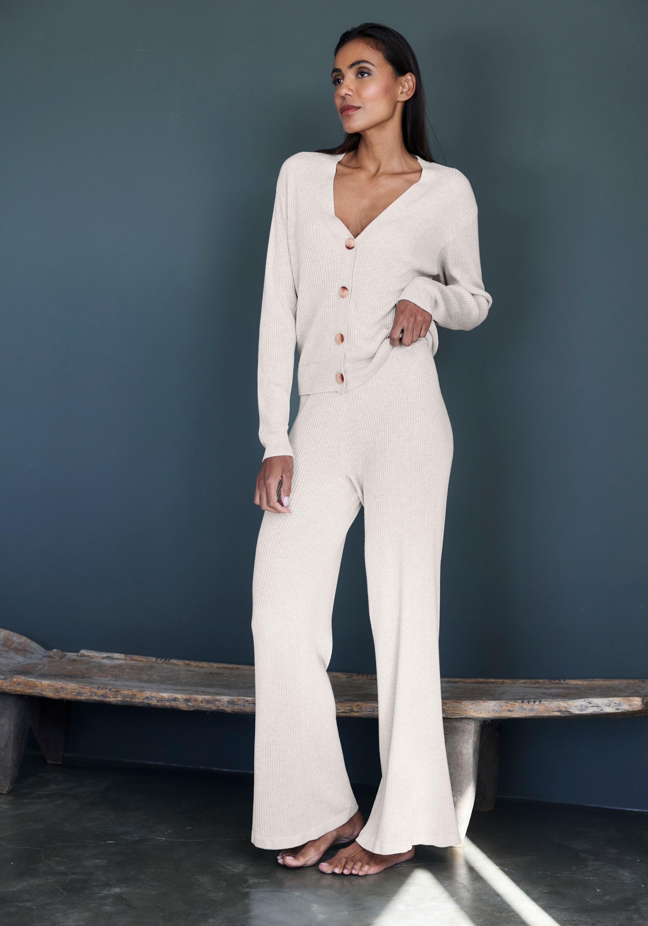 French Connection Cardigan »- Loungejacke - Strickjacke« Weiche Ripp-Qualität, Home- und Loungewear