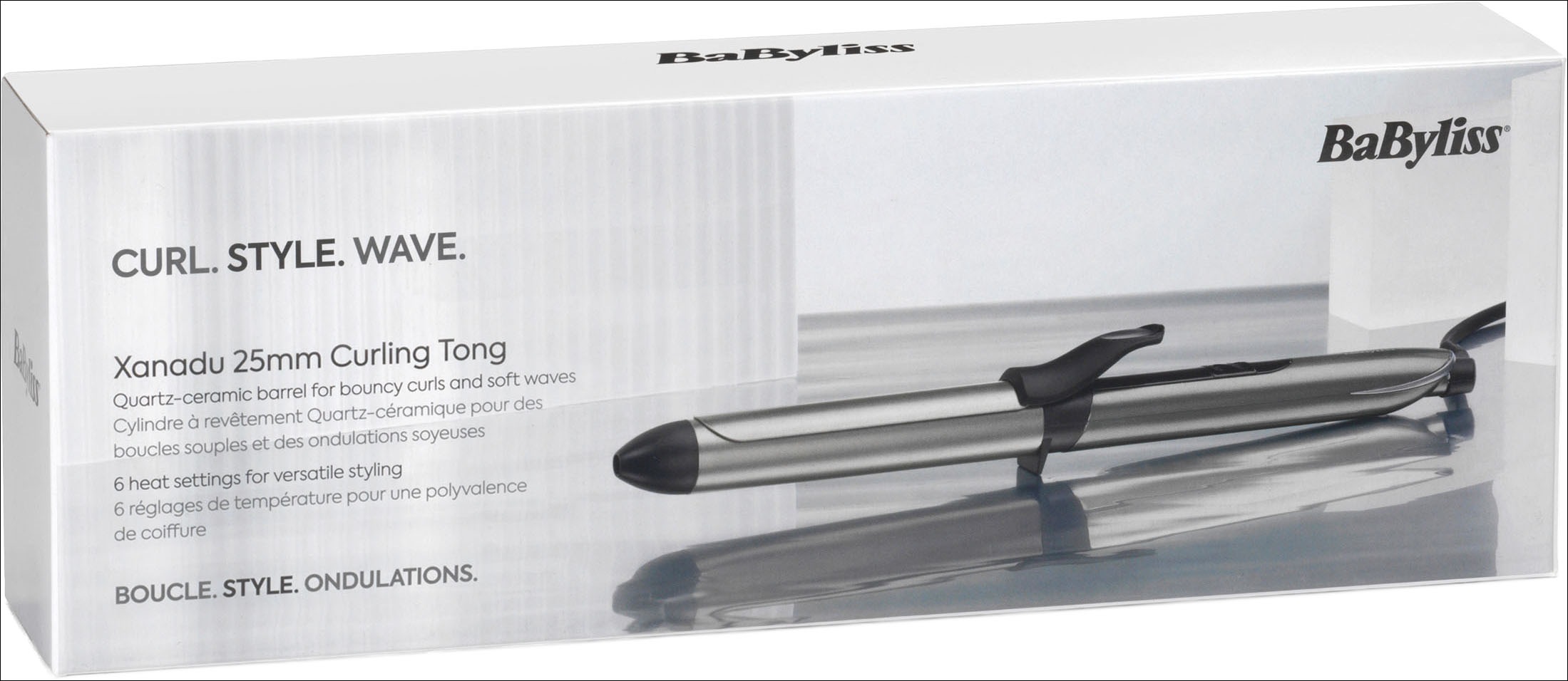 BaByliss Lockenstab »Xanadu 25mm Lockenstab mit Klammer, C261E« Keramik-Beschichtung Quarz-Keramikbeschichtung, 6 Temperaturstufen, für definierte Locken