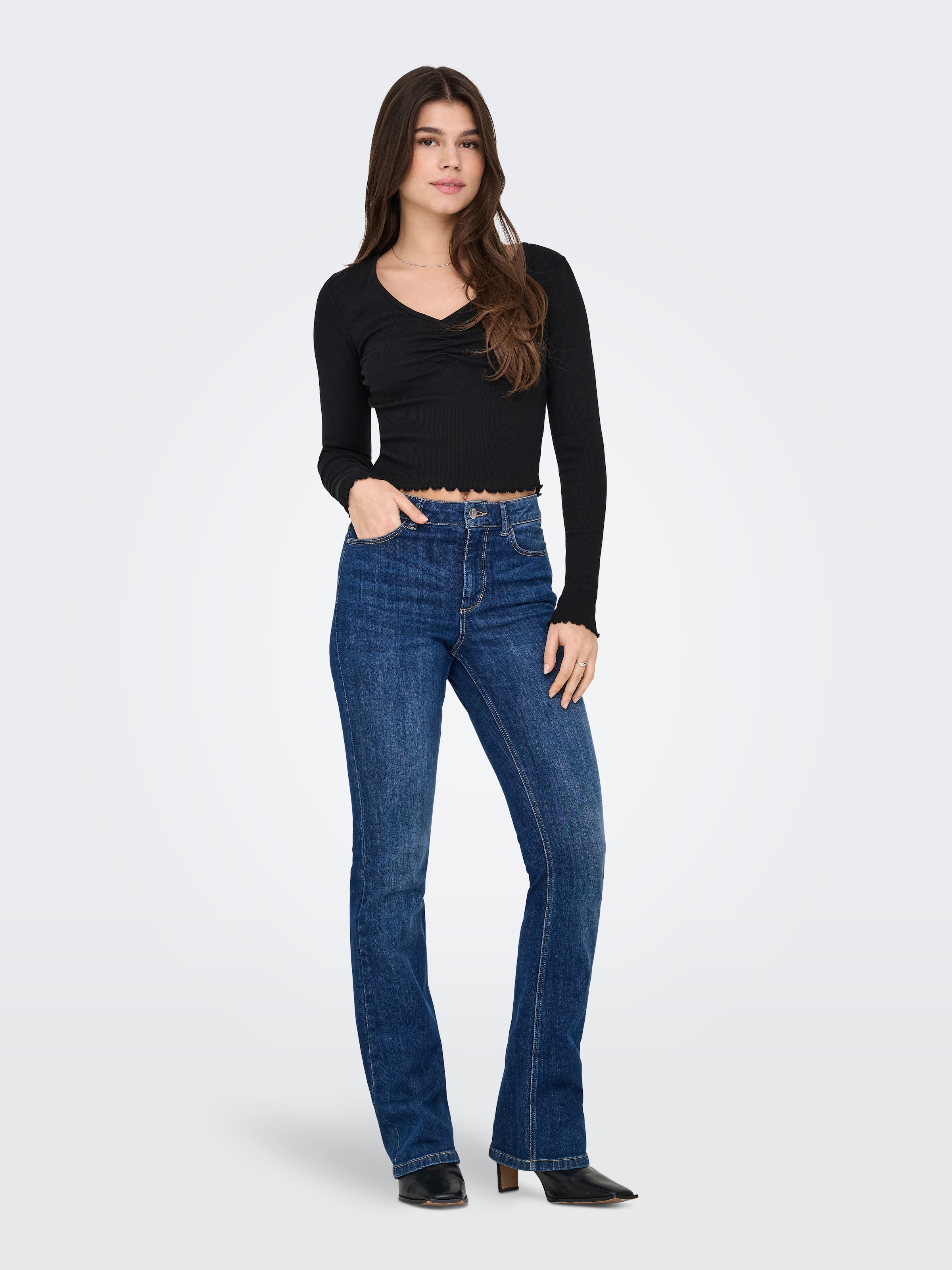 ONLY Langarmshirt »ONLBETTY L/S V-NECK TOP CC JRS«