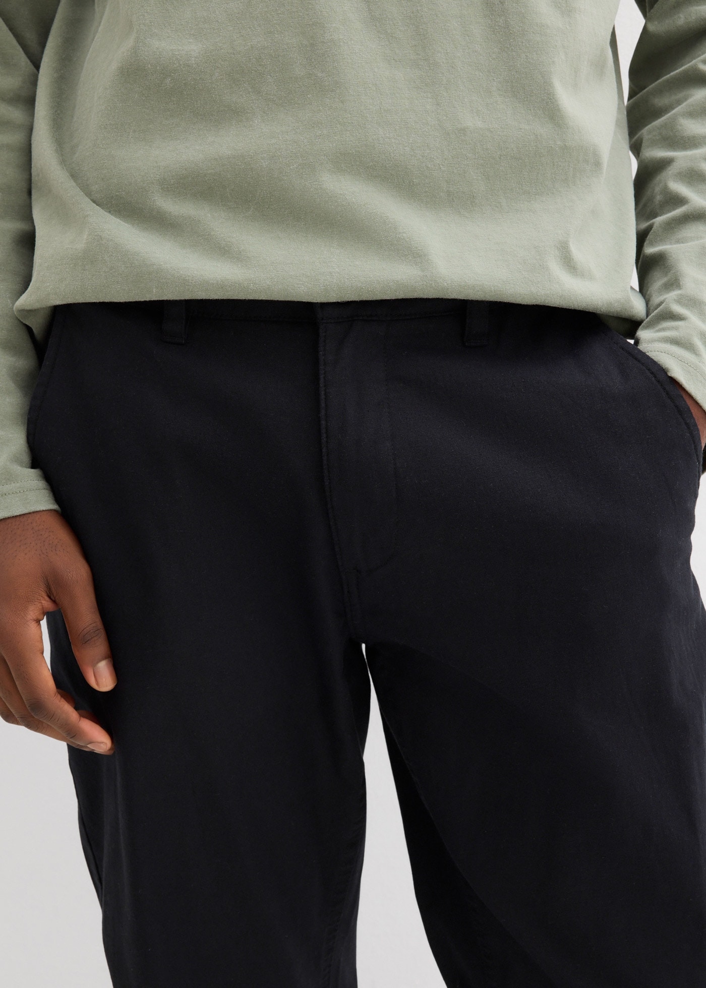 bonprix Chinohose  aus Leinen und Baumwolle, Regular Fit, im Chino-Stil