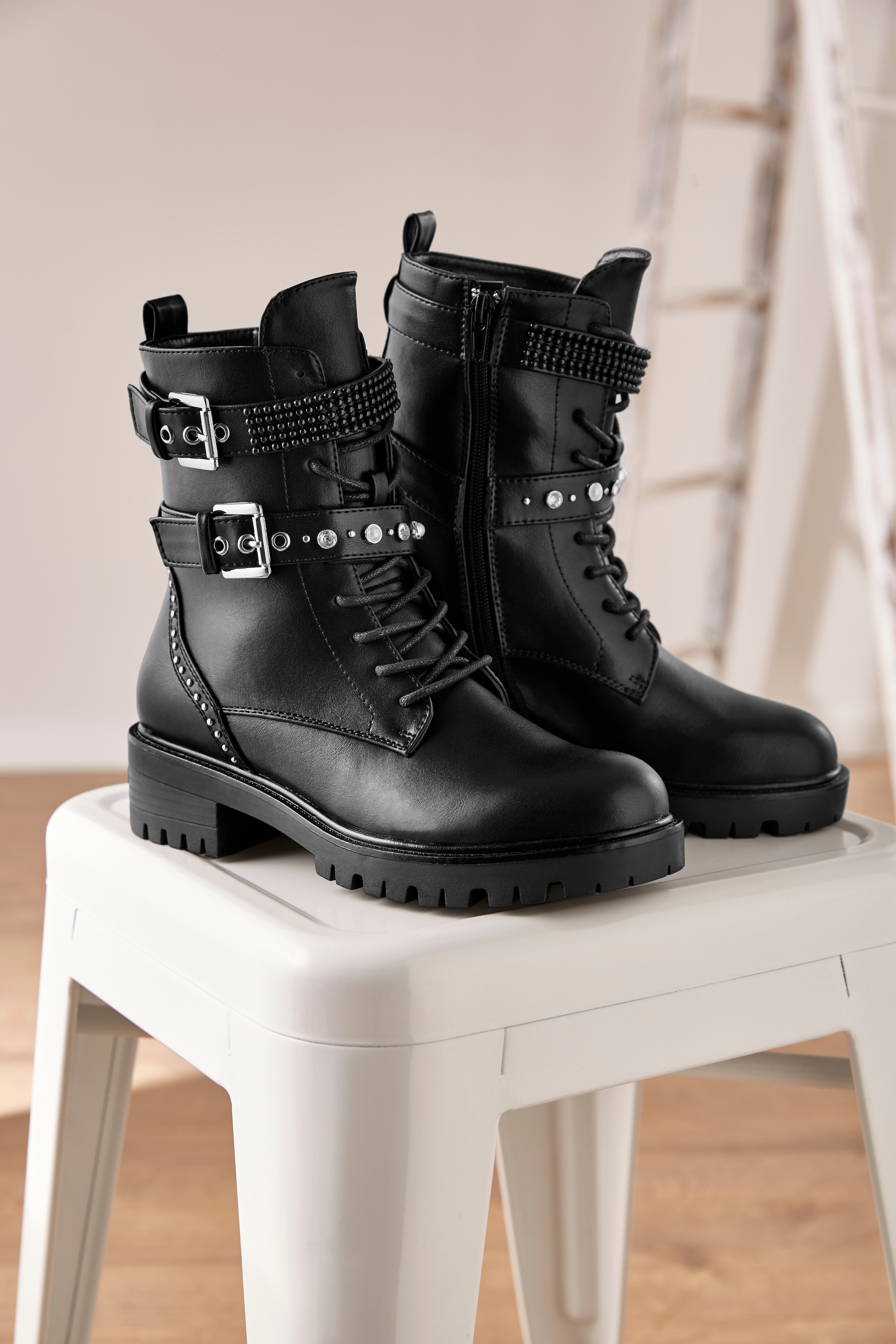Aniston SHOES Schnürboots  Schnürstiefelette, Bikerboots - NEUE KOLLEKTION