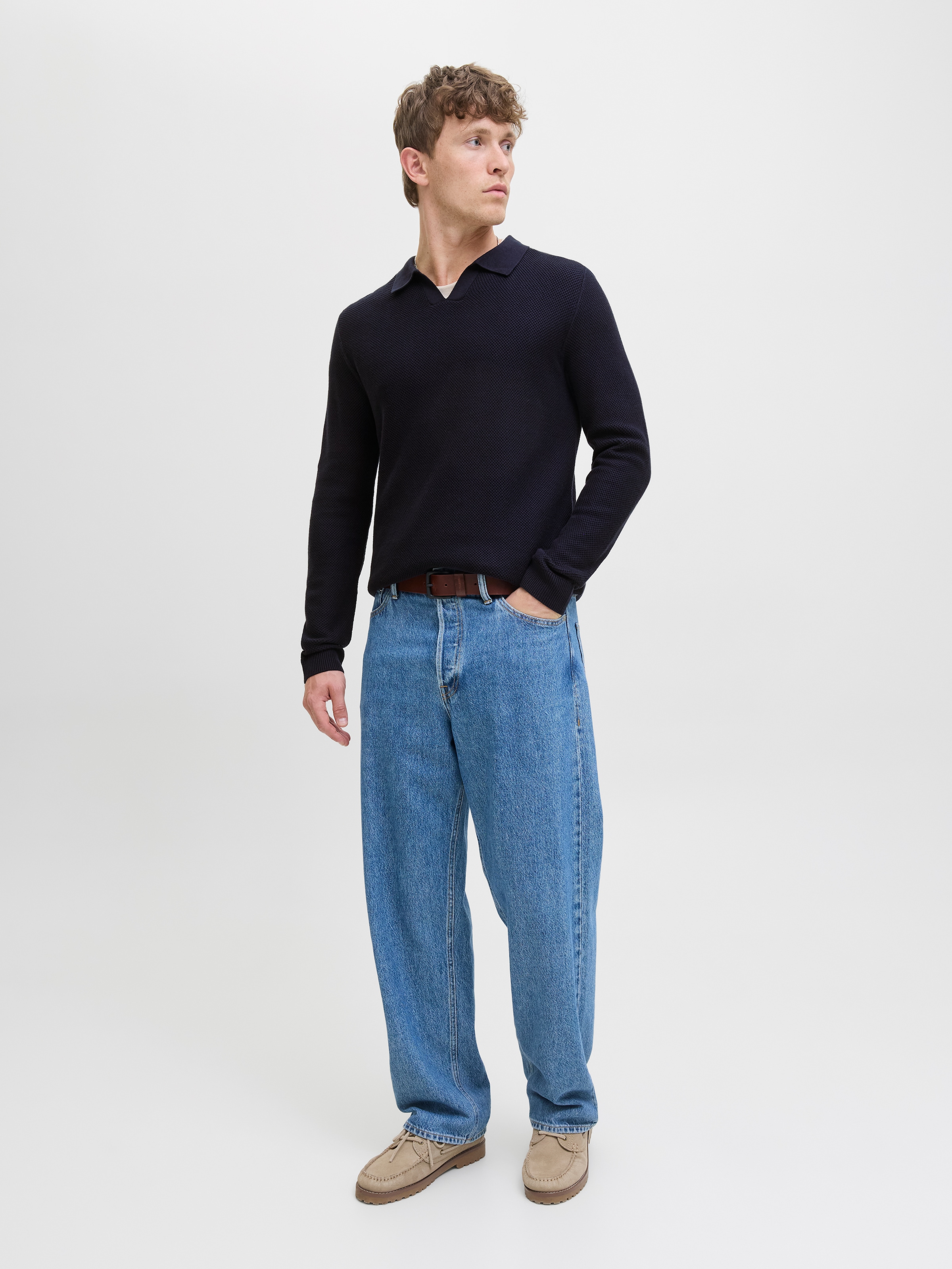 Jack & Jones Polokragenpullover »JPRBLAEASTON KNIT SPLIT NECK LS SN«