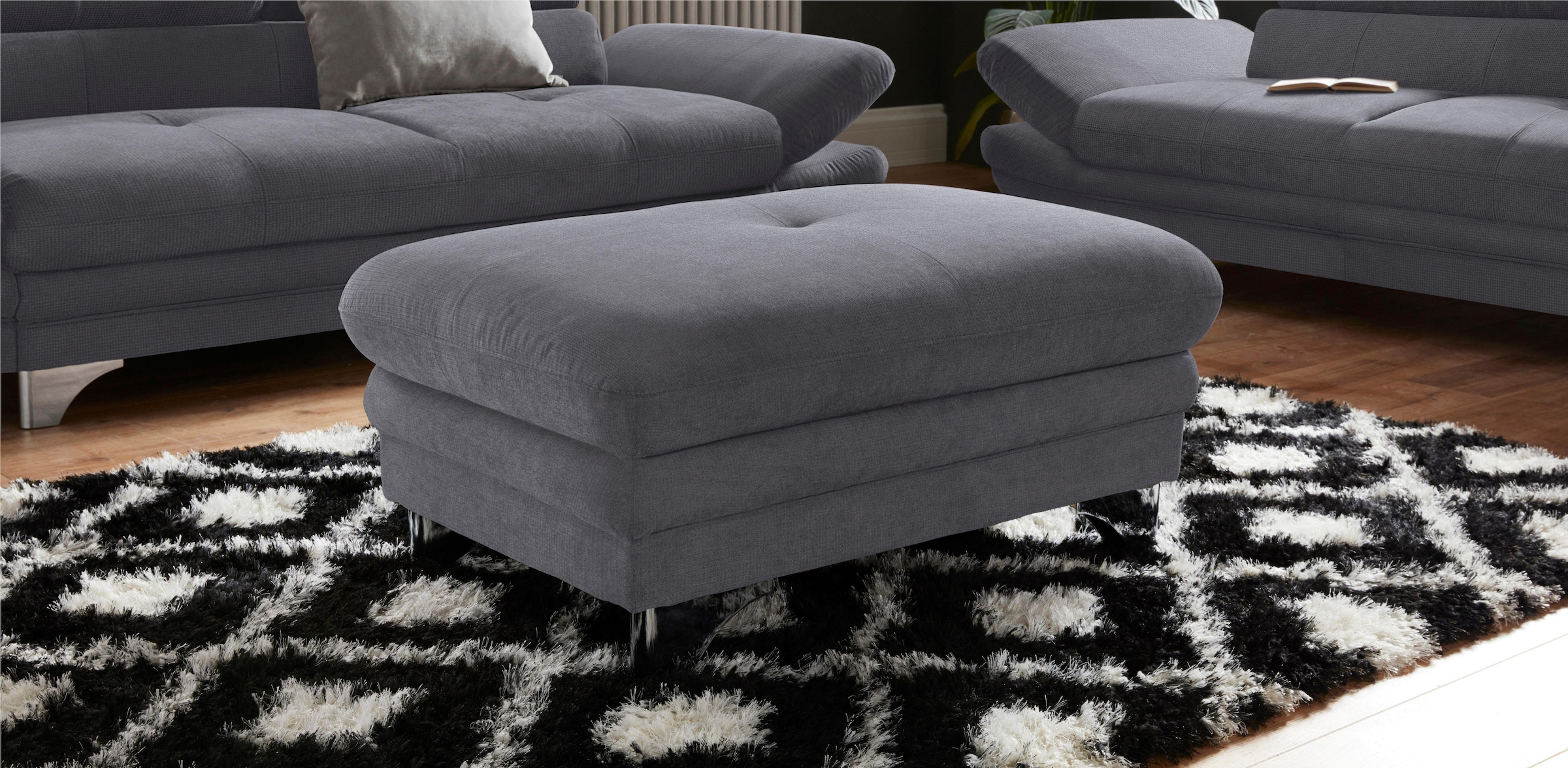 COTTA Polstergarnitur »Enterprise L-Form«, (Set), Set bestehend aus: Ecksofa mit Arm- & Kopfteilverstellung & Hocker