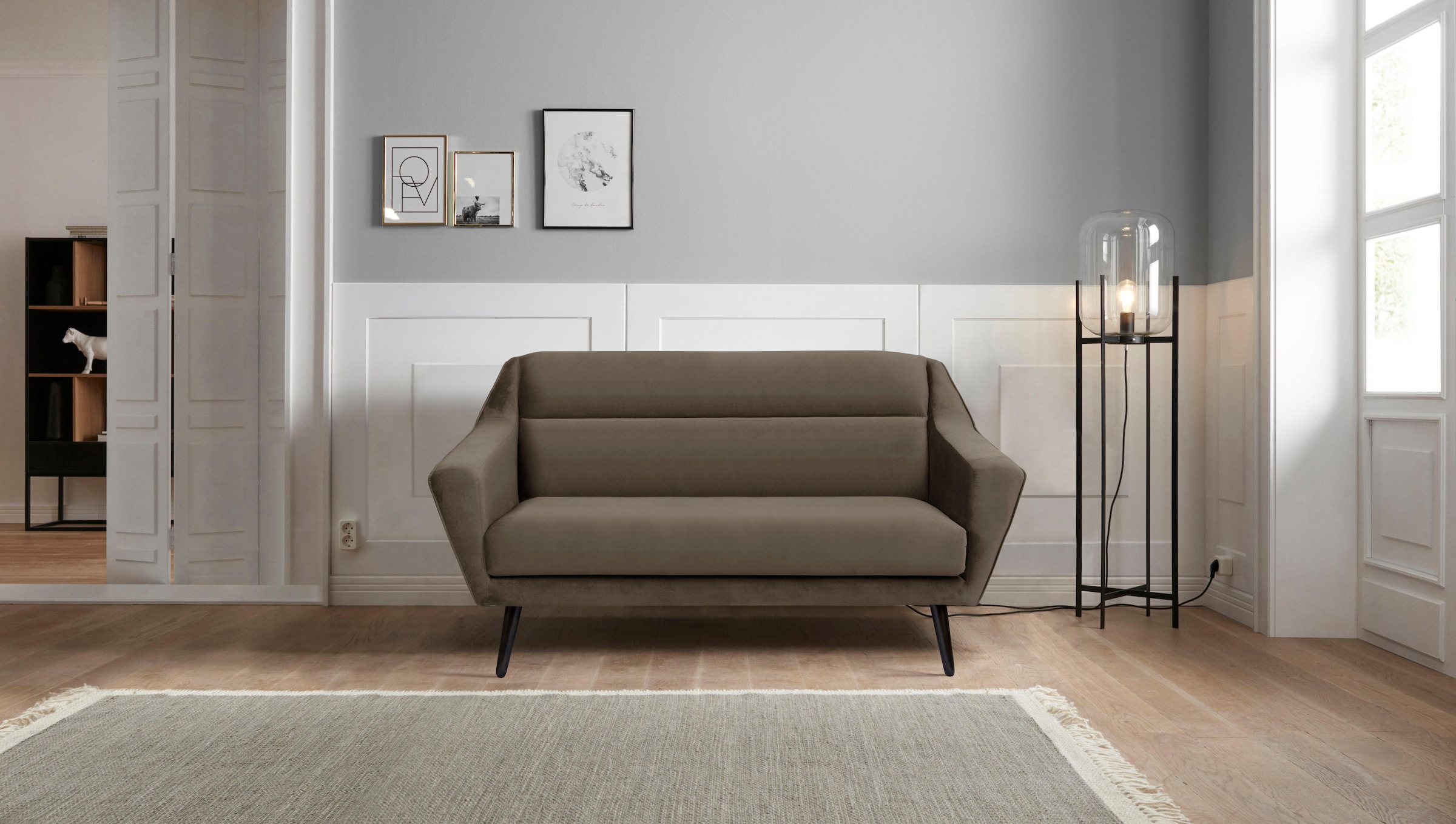 OTTO home 2-Sitzer »Bille« mit Naht im Rückenkissen und Eiche-Beinen, Design by Morten Georgsen