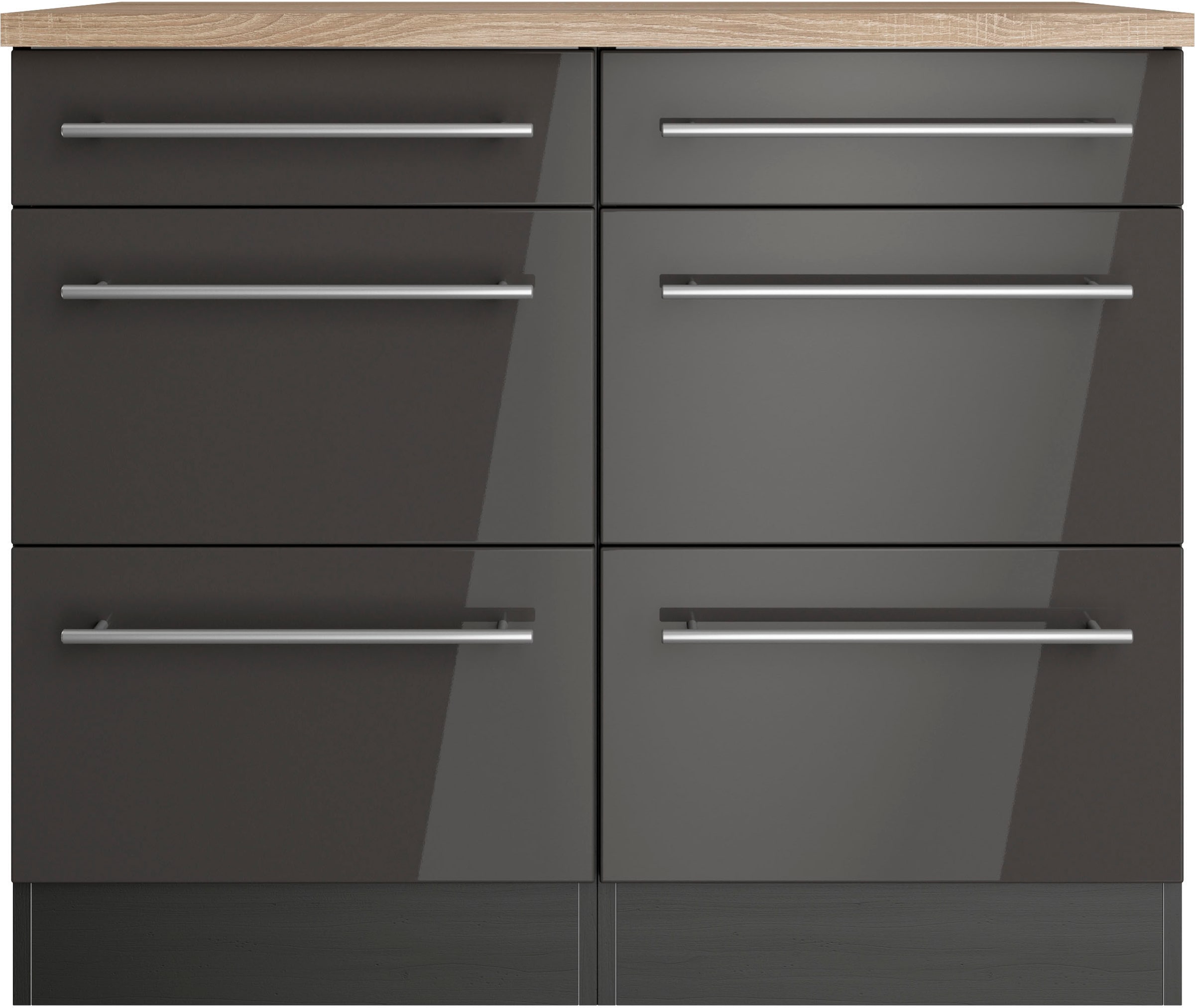 KOCHSTATION Unterschrank »KS-Wien« edel aussehende gestiftete Fronten