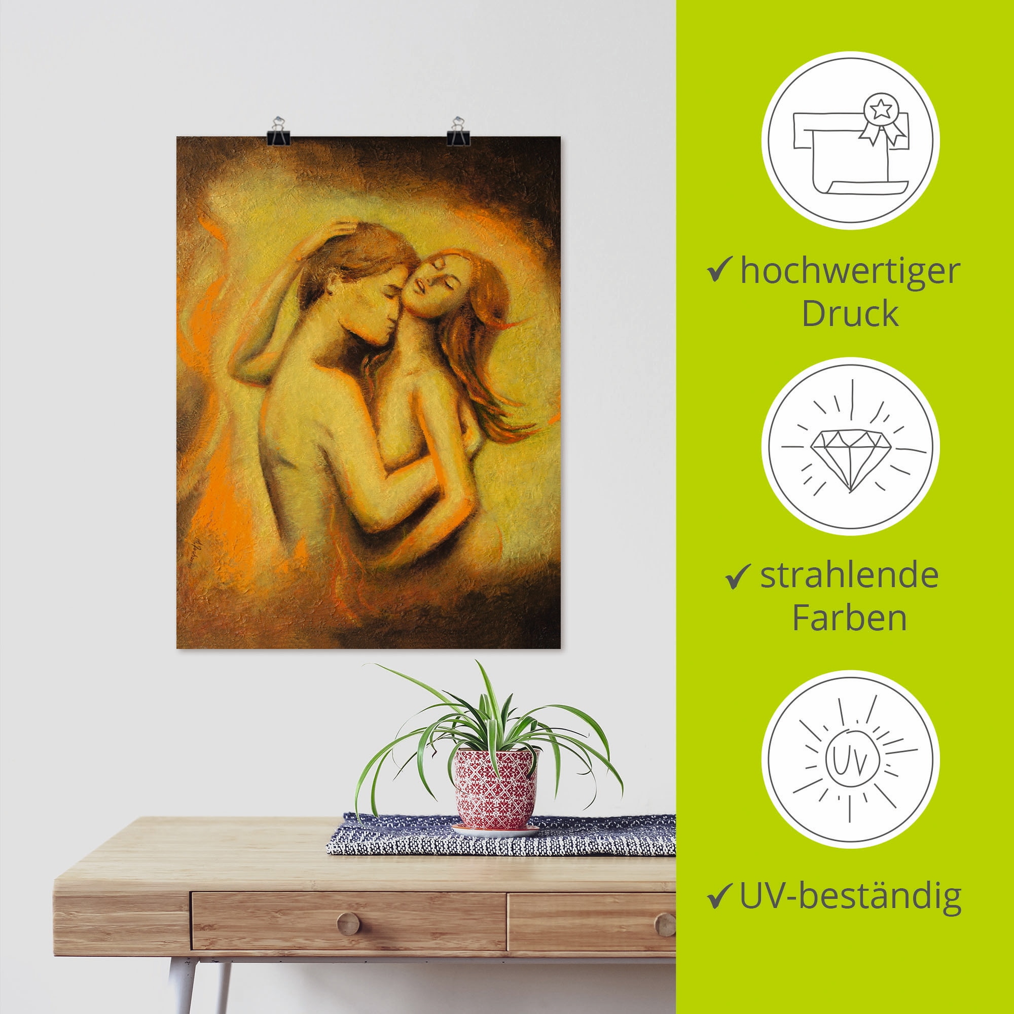 Artland Wandbild »Liebesrausch - erotische Malerei«, Paar, (1 St.), als Poster, Wandaufkleber in verschied. Größen