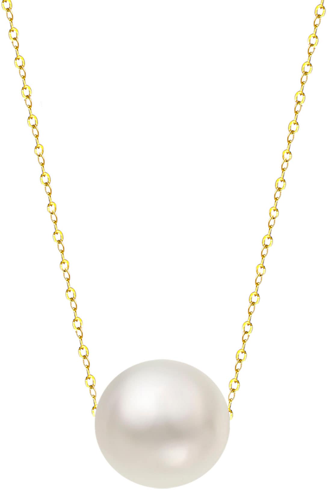 Firetti Kette mit Anhänger »Schmuck Geschenk Gold 375 Halsschmuck Halskette schwebende Perle«, mit Süßwasserzuchtperle