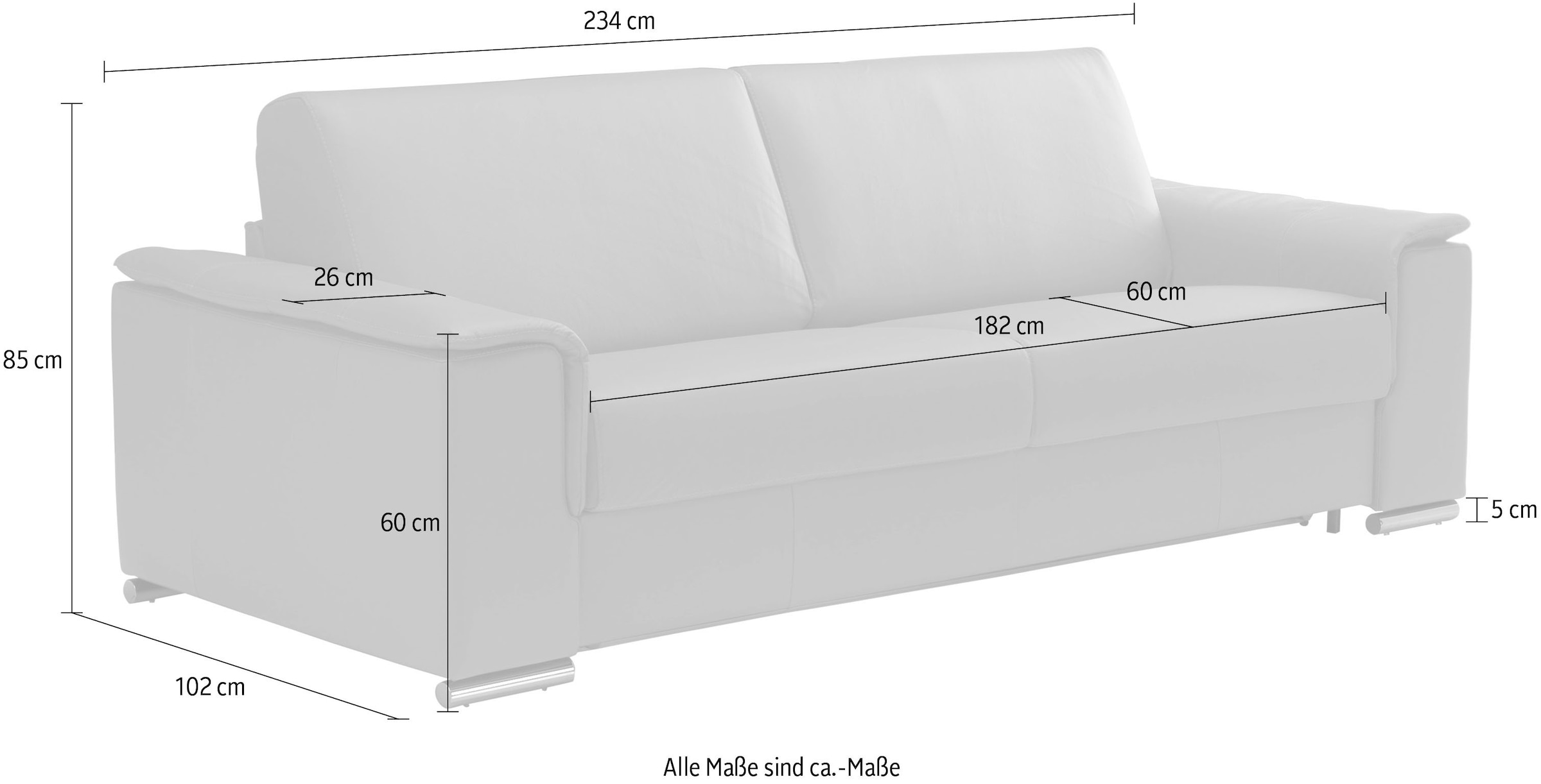 Egoitaliano Schlafsofa »Cecilia«, inkl. Matratze und Metallbettrahmen