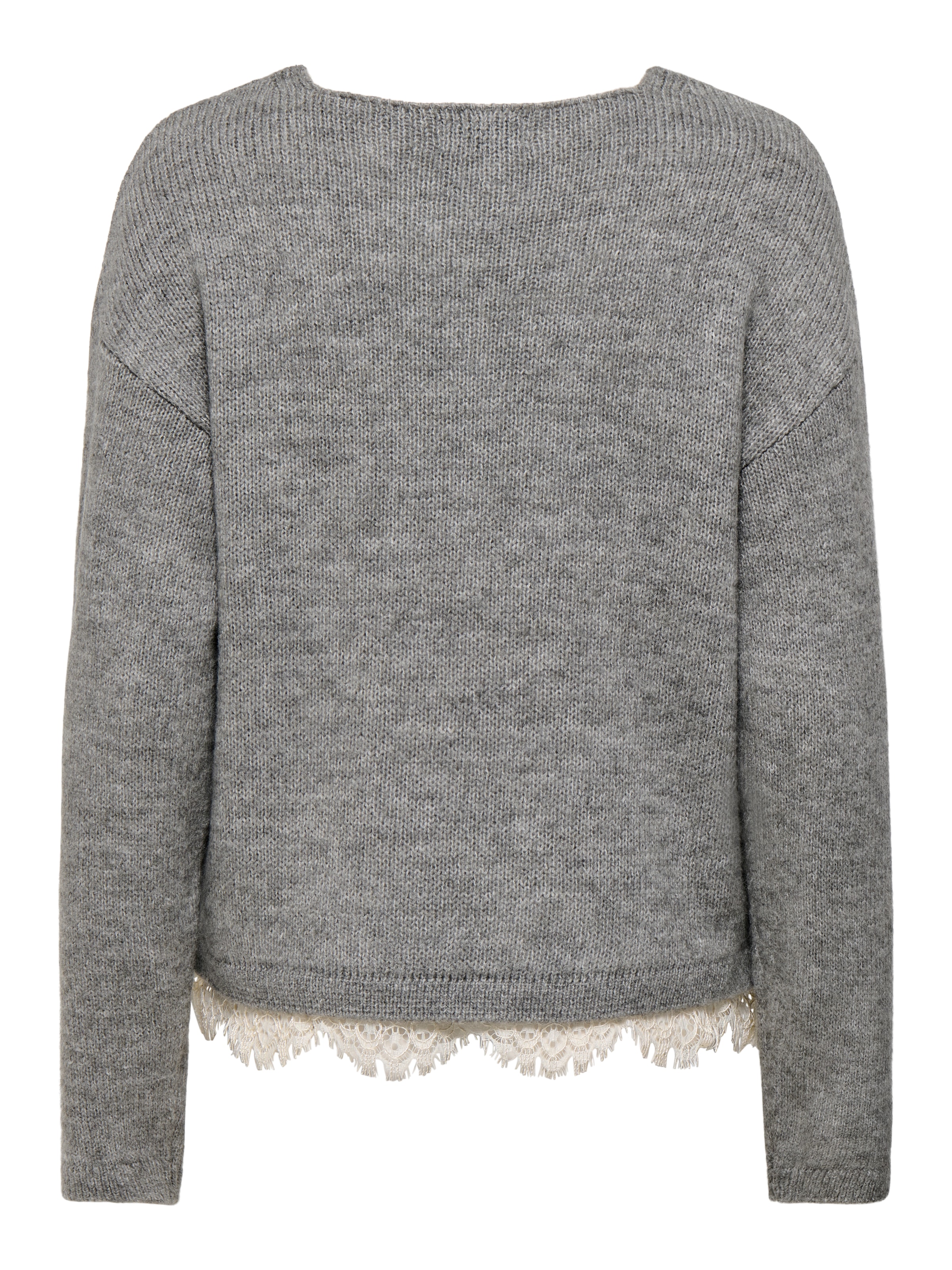 JDY Strickpullover »JDYSTEPHANIE L/S V-NECK LACE PULL KNT« Materialmix
