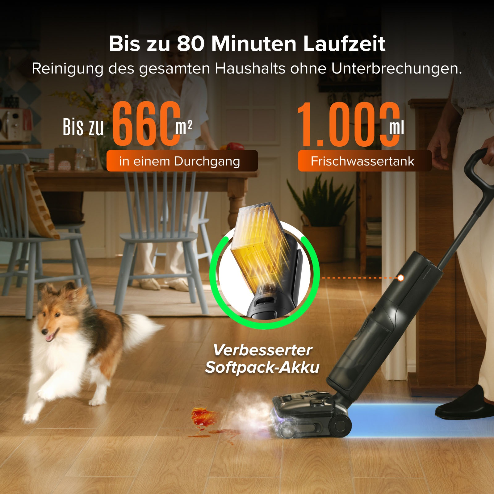 Roborock Nass-Trocken-Sauger »F25 Steam-Kit, 25.000 Pa Saugkraft, vier Reinigungsmodi« Dampfreinigung, Lay-Flat-Reinigung, Selbstreinigung und Trocknung