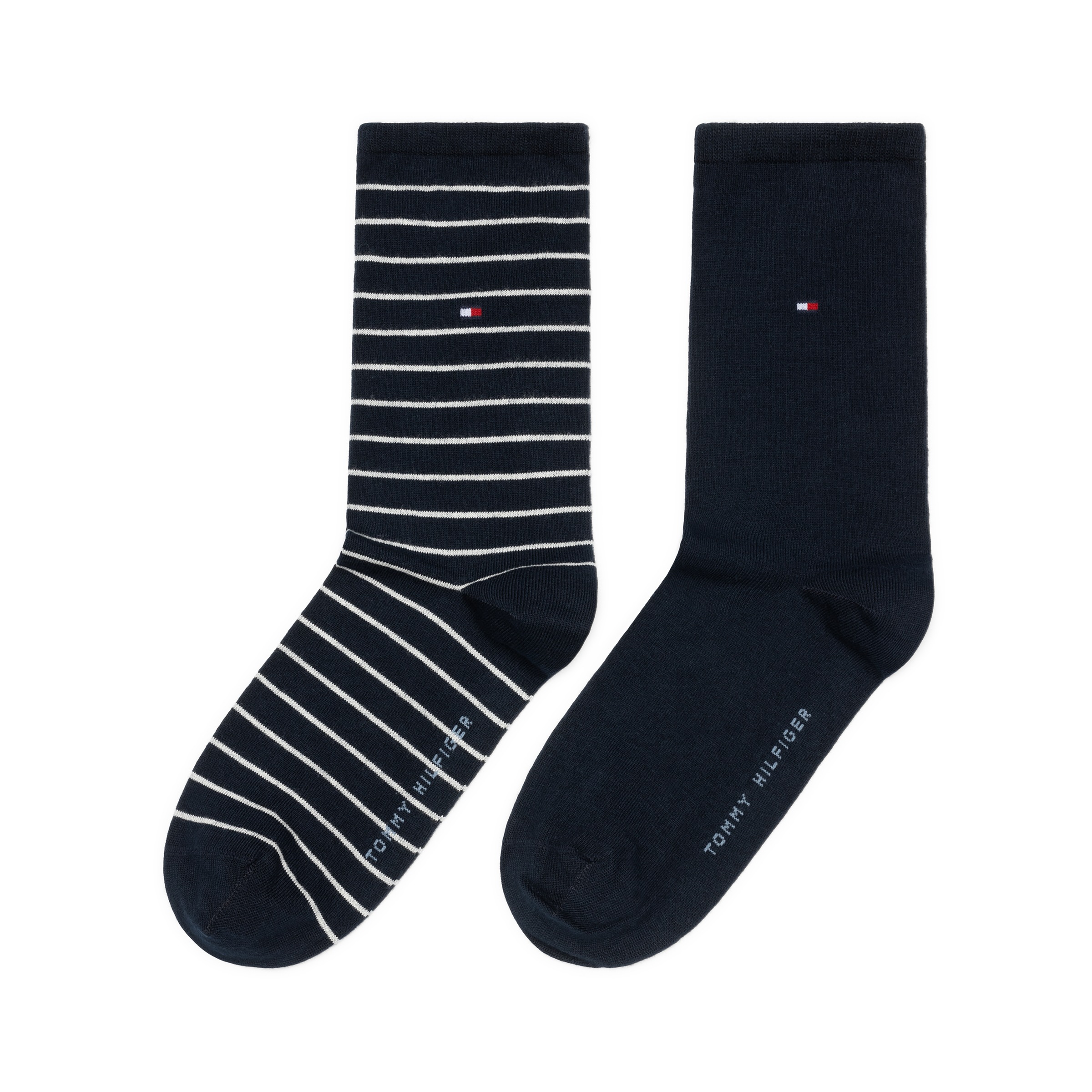 Tommy Hilfiger Socken »TH WOMEN SOCK 2P SMALL STRIPE«, (2 Paar), mit schmalem Rippenbündchen, meliert, gestreift