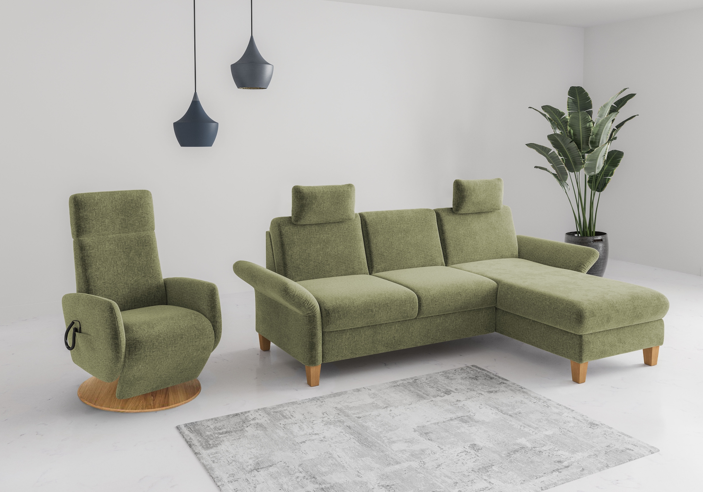 Home affaire Ecksofa »Rochelle, L-Form«, wahlweise mit Armteilverstellung, Bettfunktion und Bettkasten