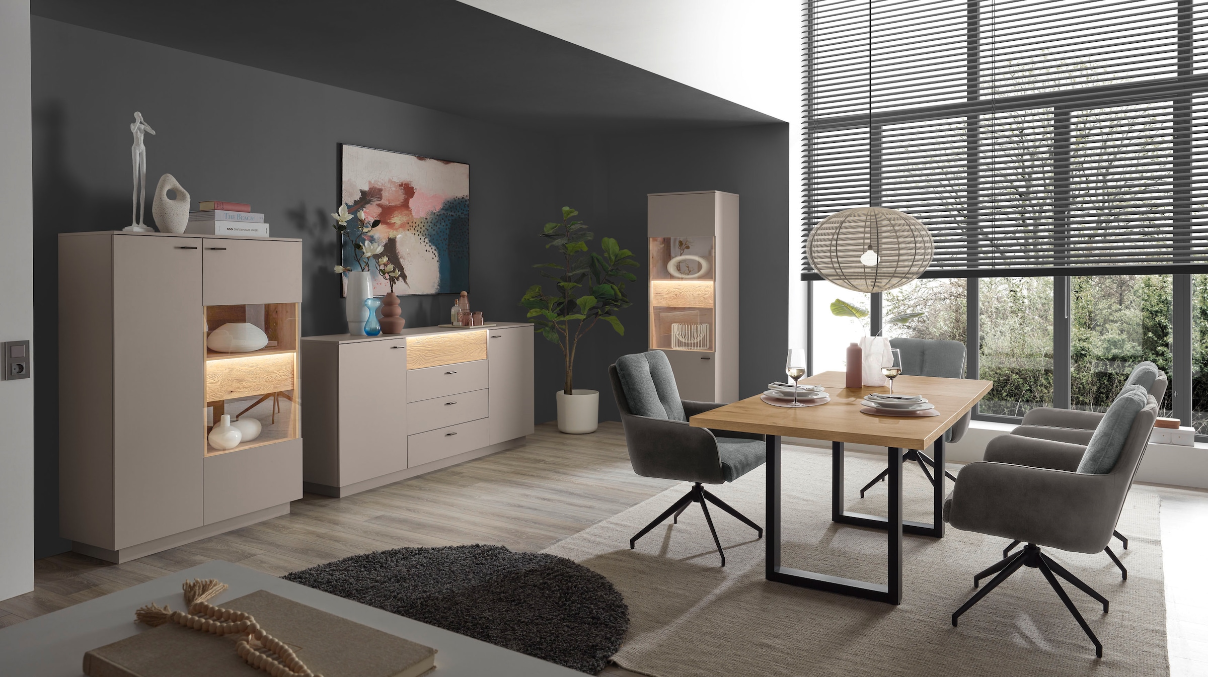 Mäusbacher Sideboard B/H/G: 192x92x45, inkl. Beleuchtung
