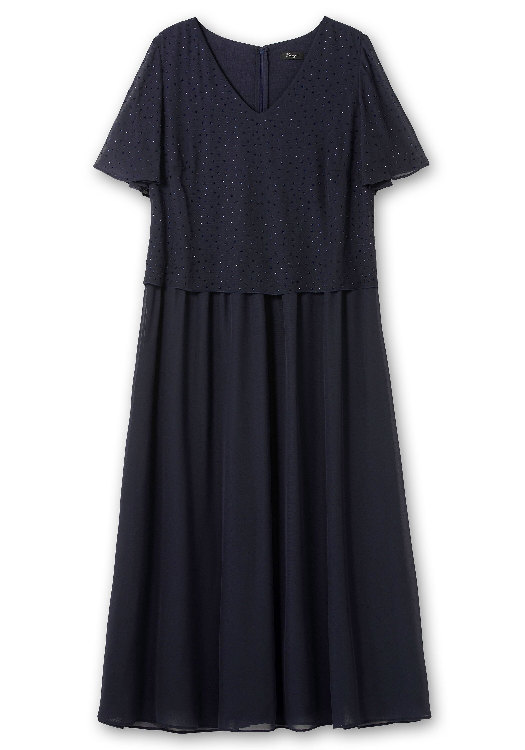 Sheego Abendkleid »Chiffonkleid im Lagenlook, mit Schmucksteinen«, im Lagenlook, mit Schmucksteinen