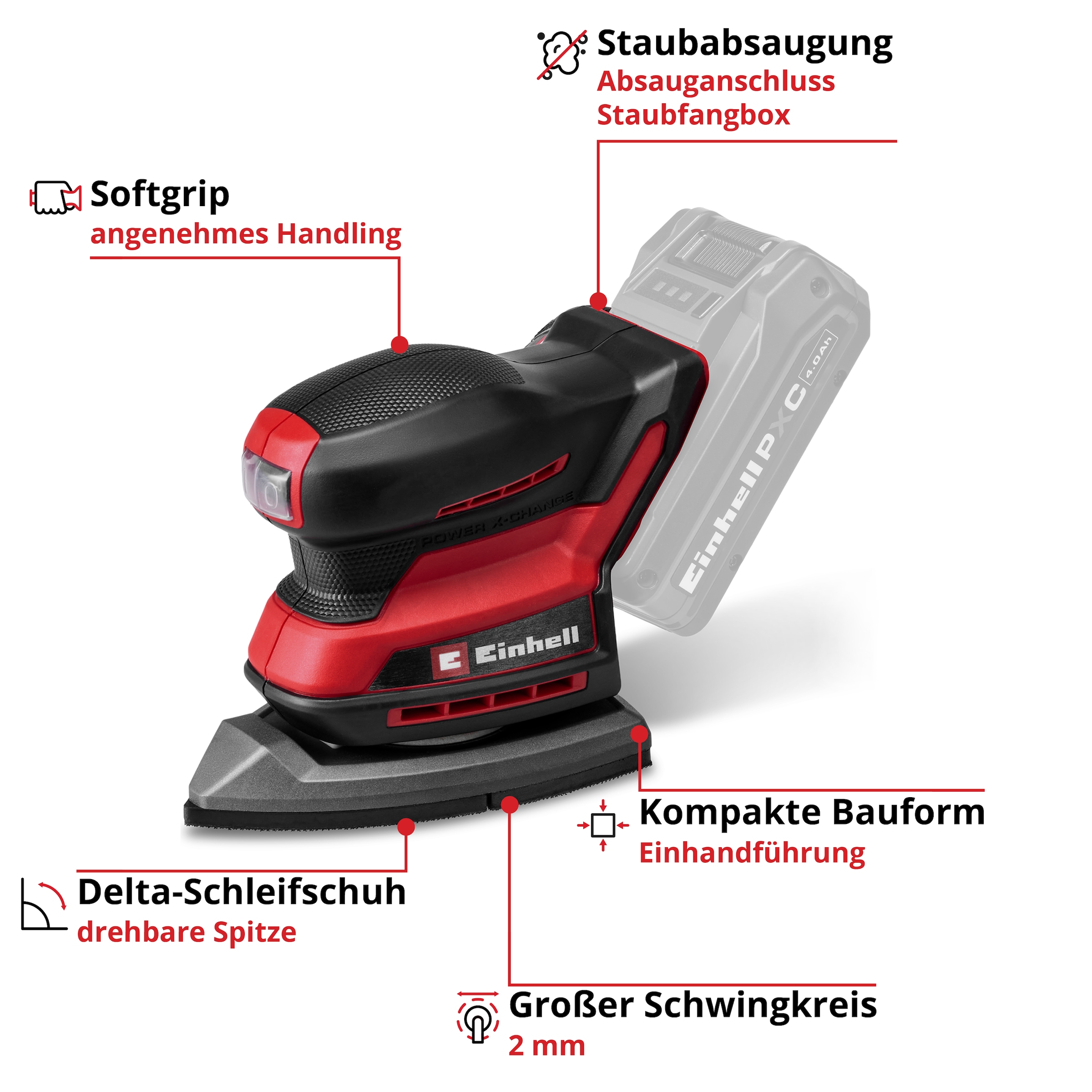 Einhell Akku-Multischleifer »TE-OS 18/150-2 Li - Solo« ohne Akku und Ladegerät