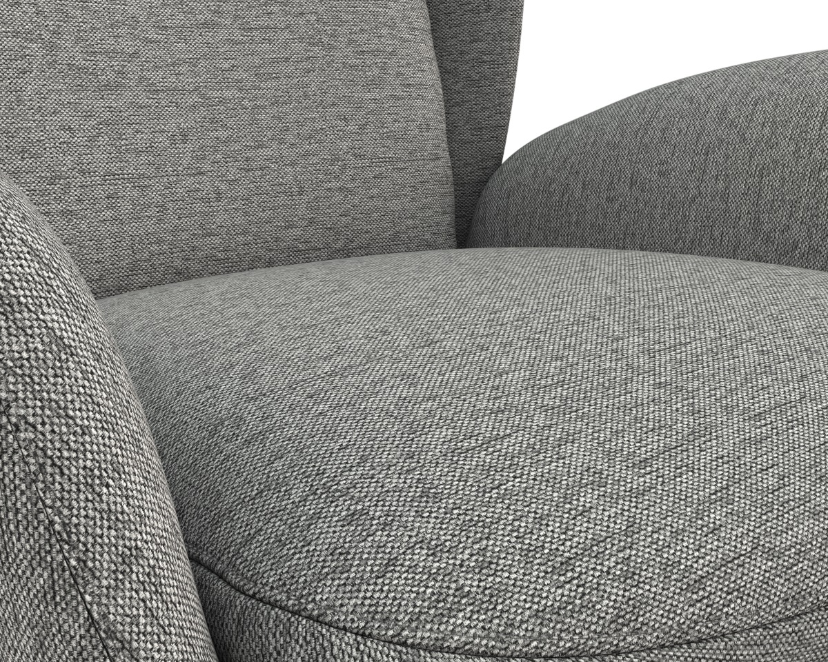 FLEXLUX Ohrensessel »Padova Scandic Design Sessel, erstklassiger Sitz- und Wohlfühlkomfort«, Stil & Komfort, organische Form, Ledenstütze integriert, Fuß schwarz