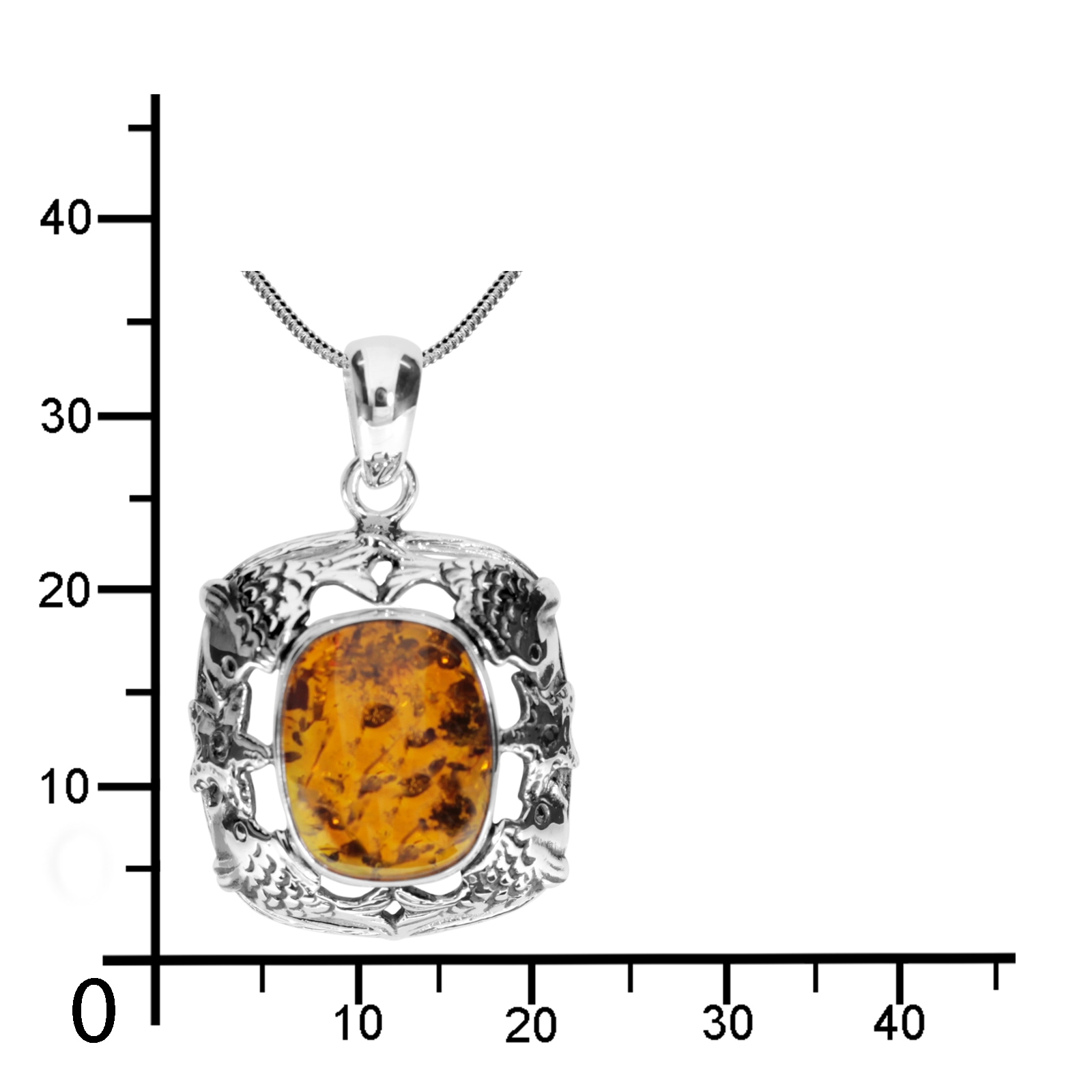 OSTSEE-SCHMUCK Kette mit Anhänger »- Fischland 34x21 mm - Silber 925/000 - Bernstein«