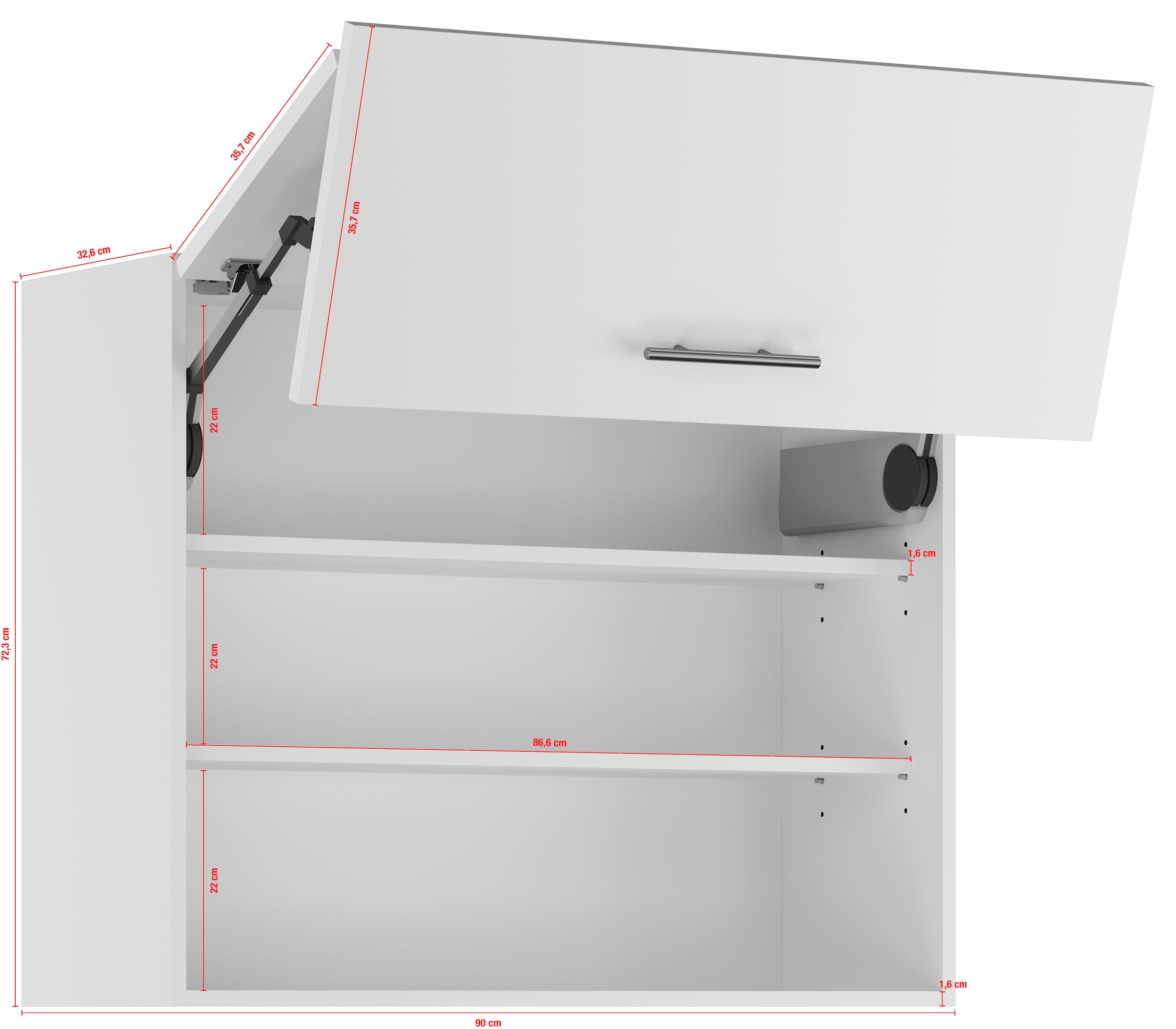 OTTO KÜCHEN bestehend Faltlifthängeschrank, Fronten Falt-Lifttür Shop im aus IMPULS Online 2 mit
