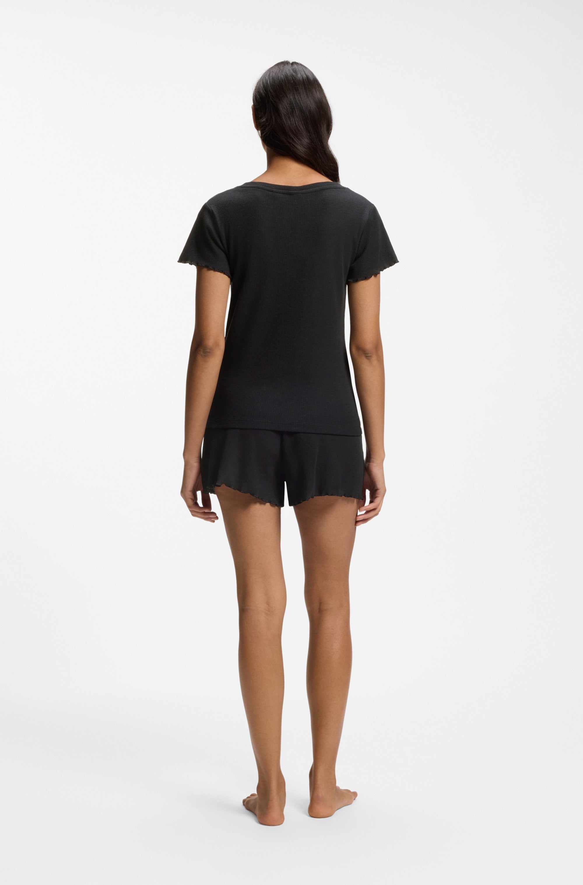 BOSS Pyjamaoberteil »Cosy Waffle_T-Shirt« aus Baumwoll-Mix mit Waffelstruktur