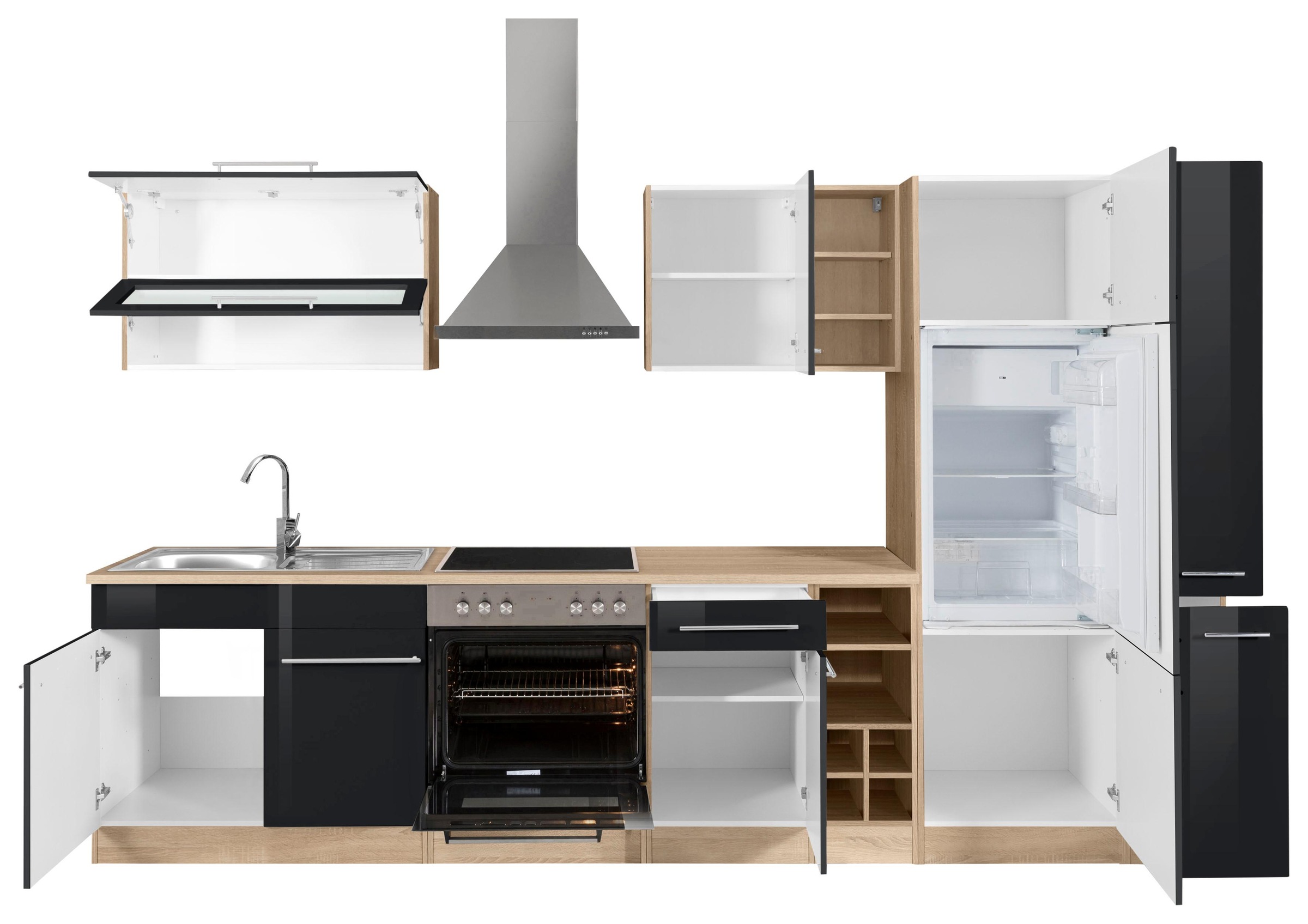 KOCHSTATION Küchenzeile »KS-Eton« ohne E-Geräte, Breite 330 cm