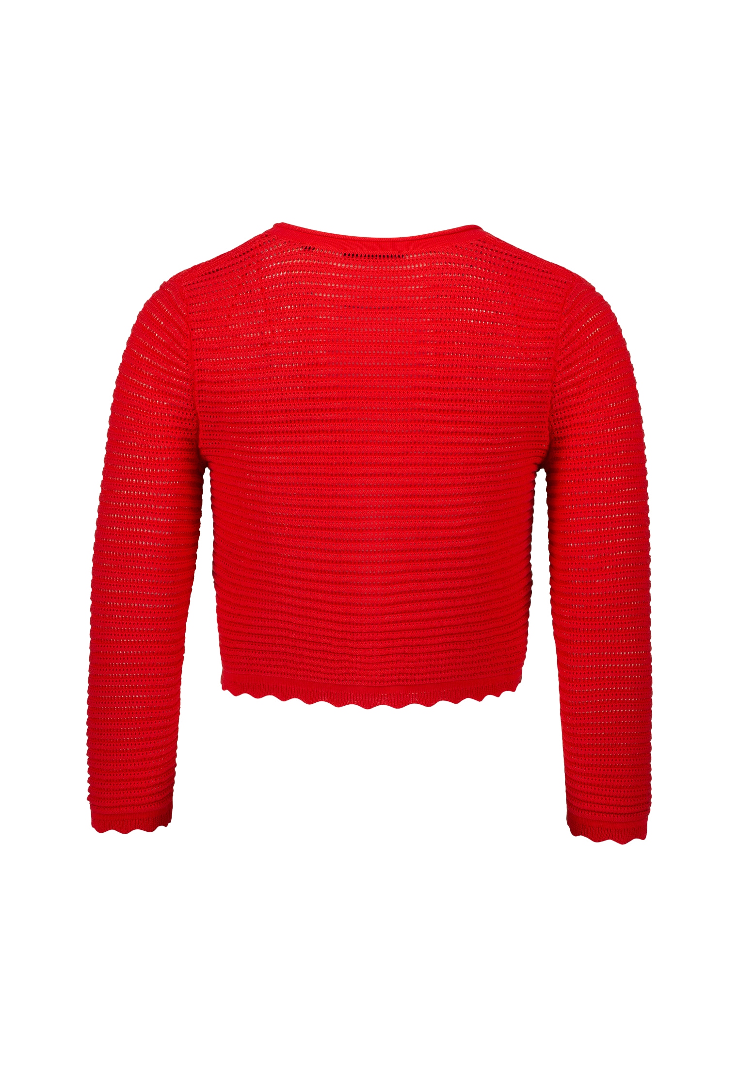 Zero Strickjacke »Strickjacke kurz mit Wellensaum«