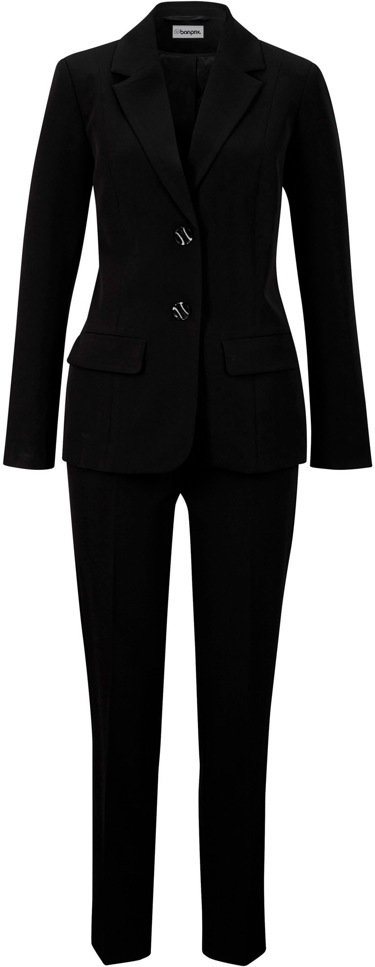 bonprix Hosenanzug »Hosenanzug (2-tlg.Set)« Set, 2 Stk. tlg. schmal bestehend aus Blazer und Hose, vollständig gefüttert, schmale Passform
