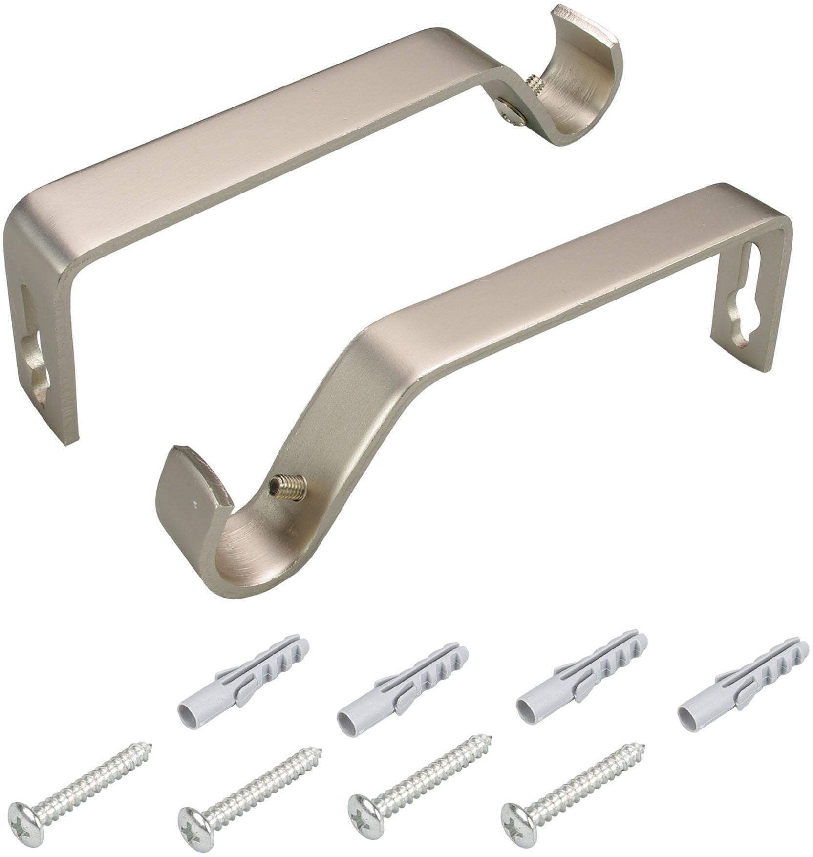 Liedeco Träger für Gardinenstangen Ø 16 mm in silberfarben, Größe Ø 1,6 cm