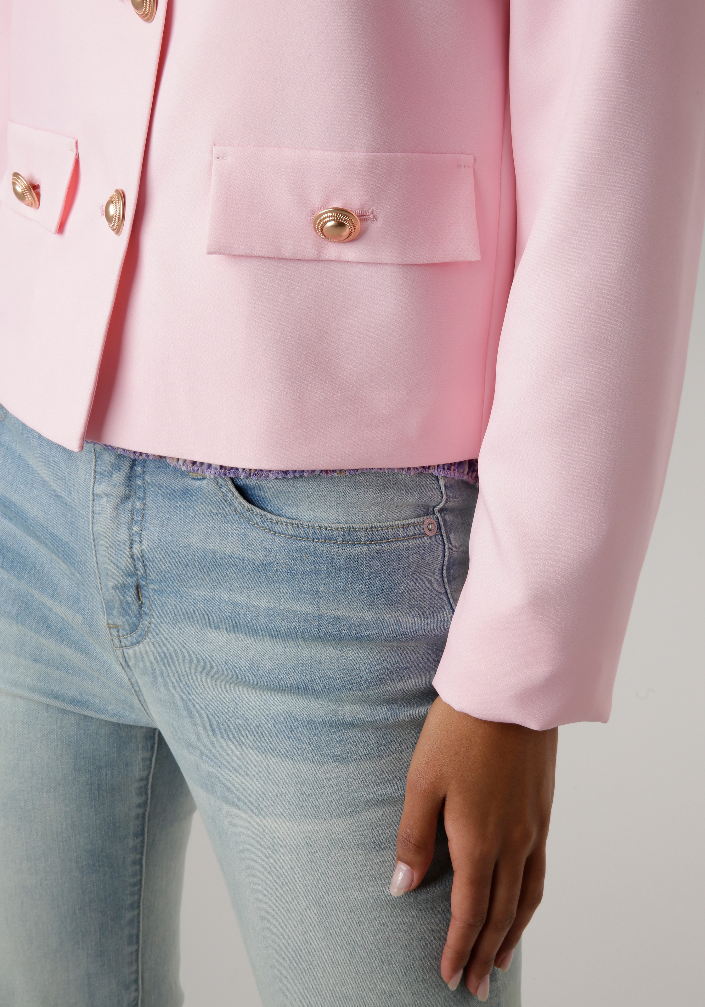 Aniston SELECTED Kurzblazer, mit rosegoldfarbenen Knöpfen - NEUE KOLLEKTION  kaufen bei OTTO | Kurzblazer