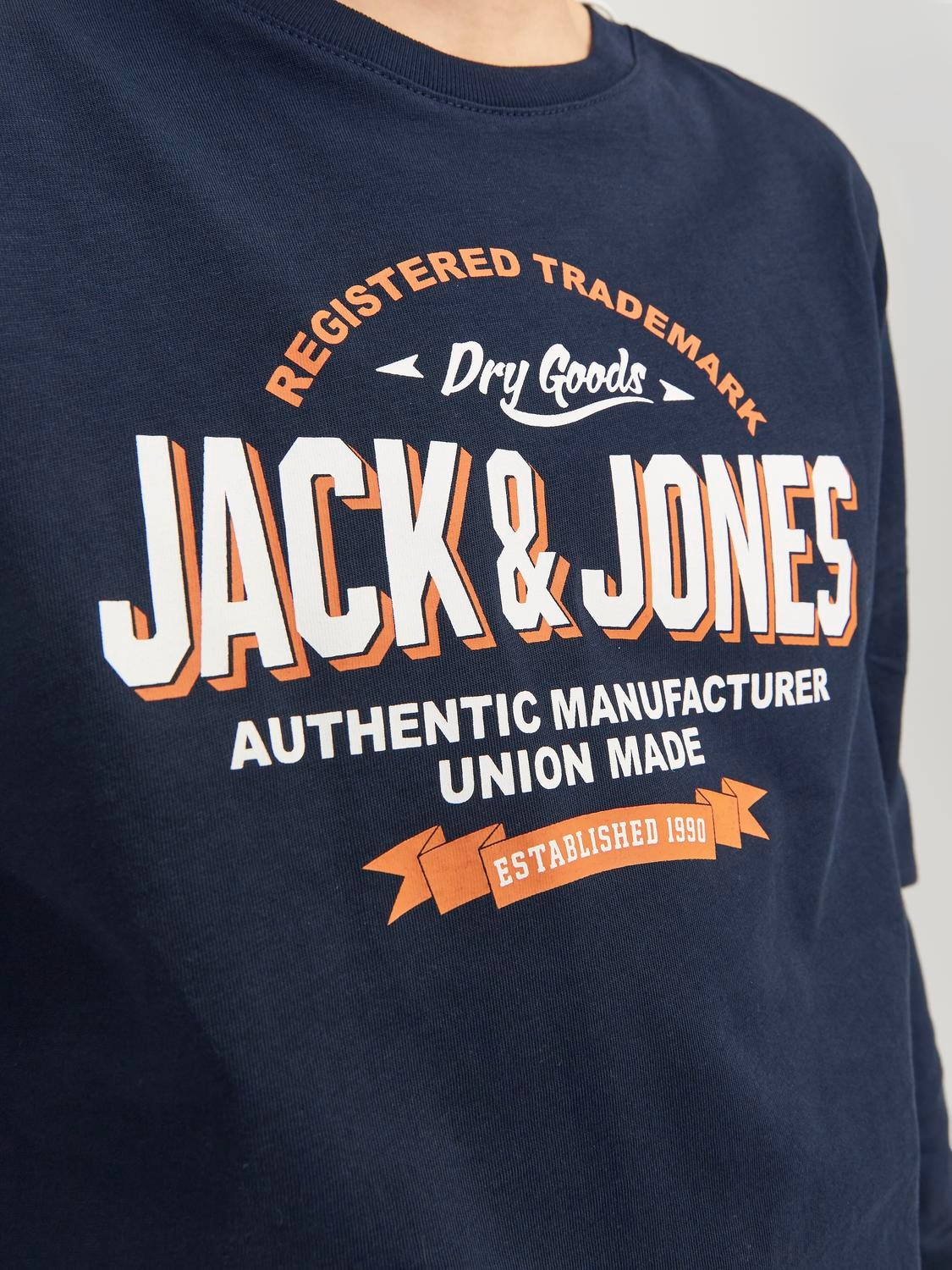 Jack & Jones Junior Langarmshirt »JJELOGO TEE LS O-NECK 2 COL NOOS JNR«