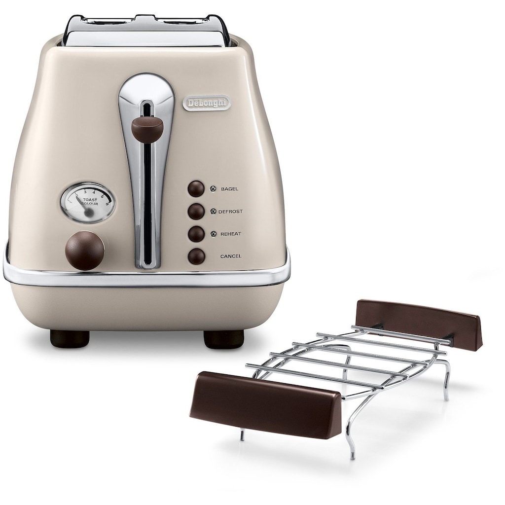 De'Longhi Toaster »Incona Vintage »CTOV 2103.BG««, 2 kurze Schlitze, 900 W