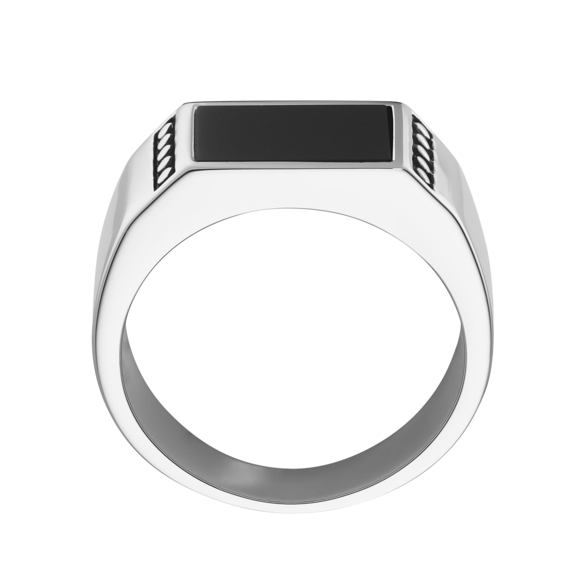 GIORGIO MARTELLO MILANO Silberring »Ring Siegelring mit schwarzem Achat, Silber 925«