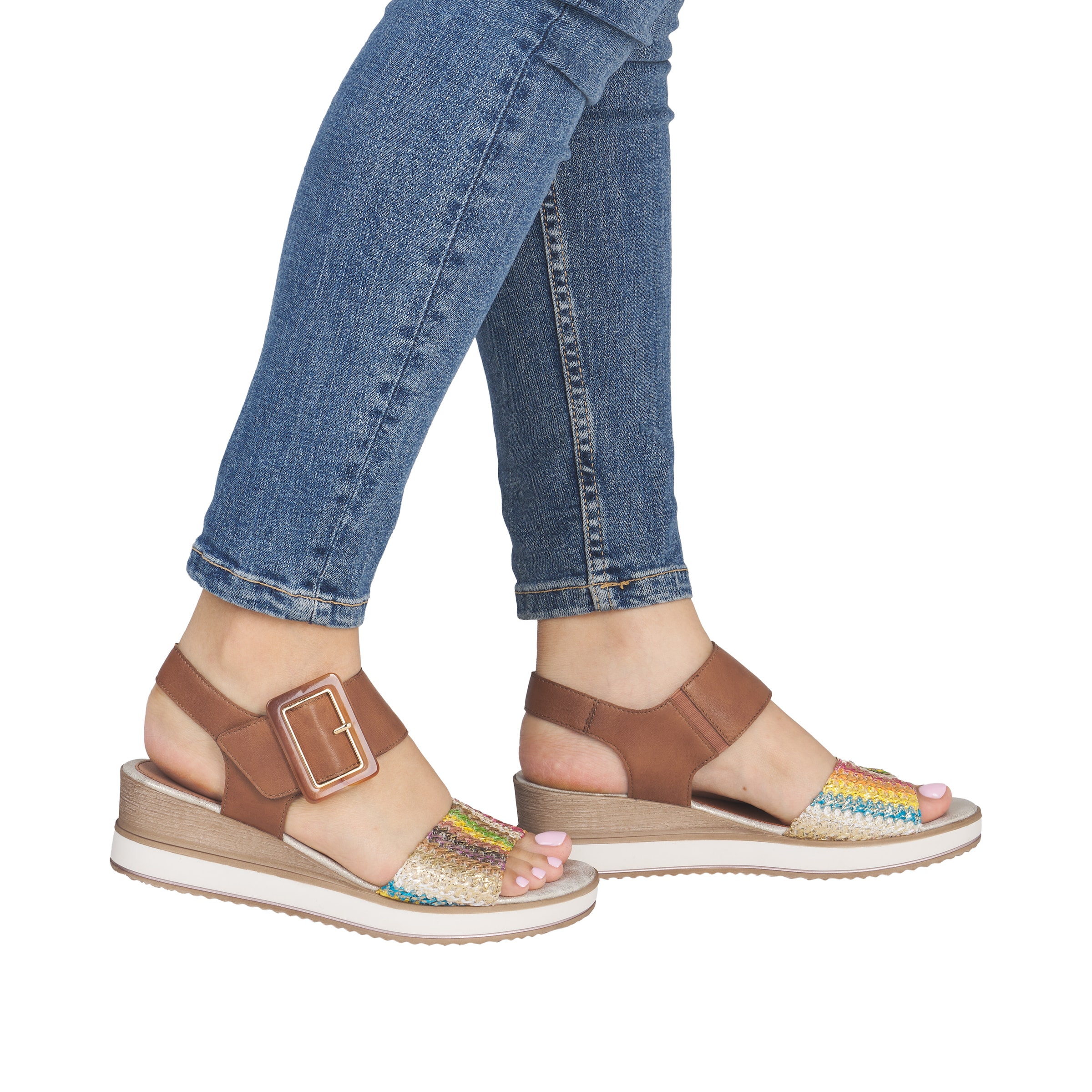 Remonte Sandalette »ELLE-Collection«  Sommerschuh, Sandale, Bequemschuh mit Klett unter der Zierschnalle