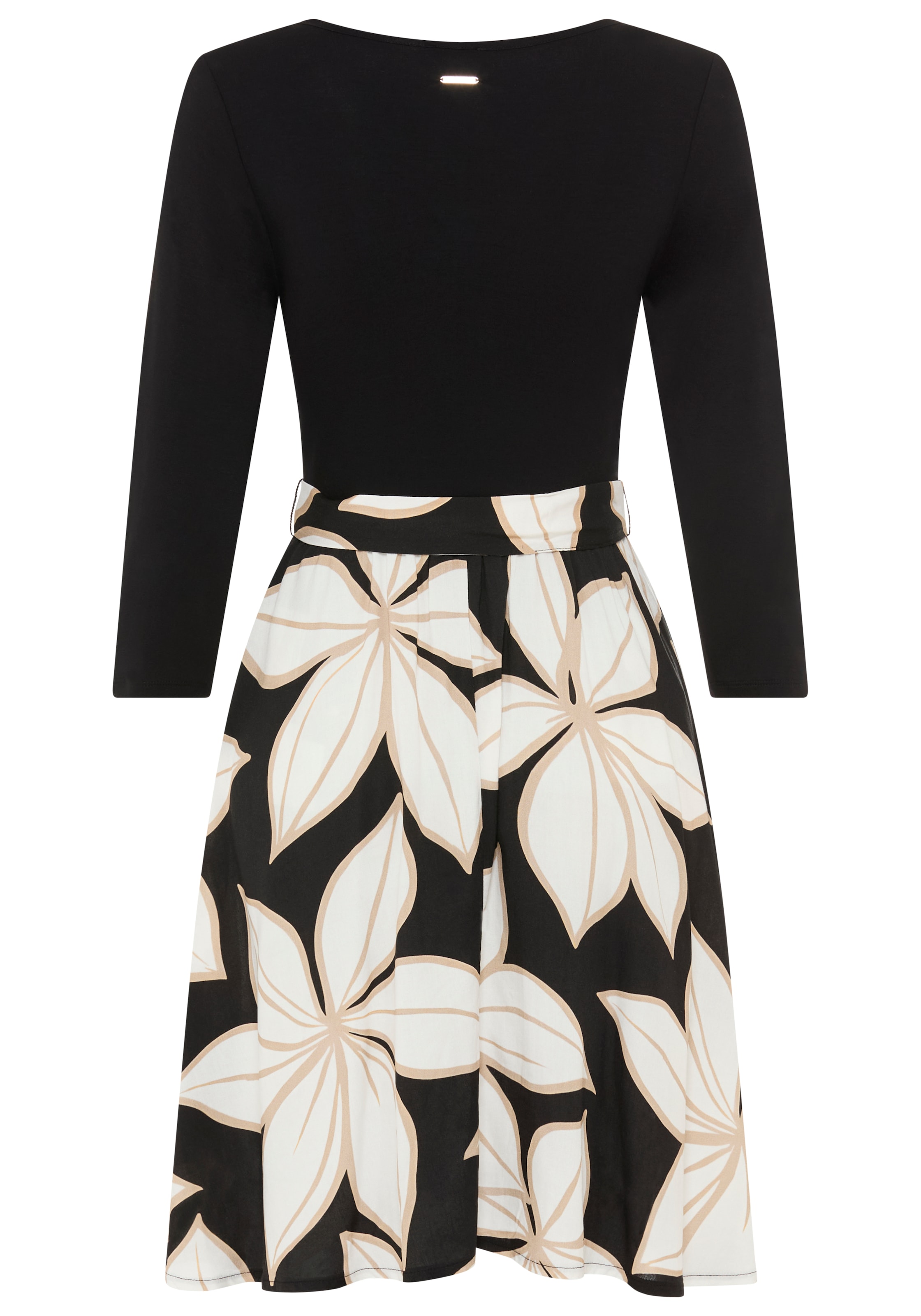 Laura Scott Jerseykleid mit geblümtem Rock, Materialmix