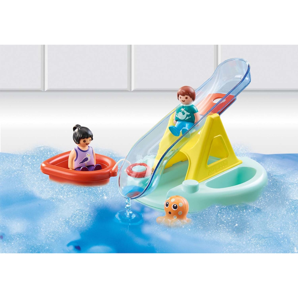 Playmobil® Konstruktions-Spielset »Badeinsel mit Wasserrutsche (70635), Playmobil 123 - Aqua«, (8 St.)