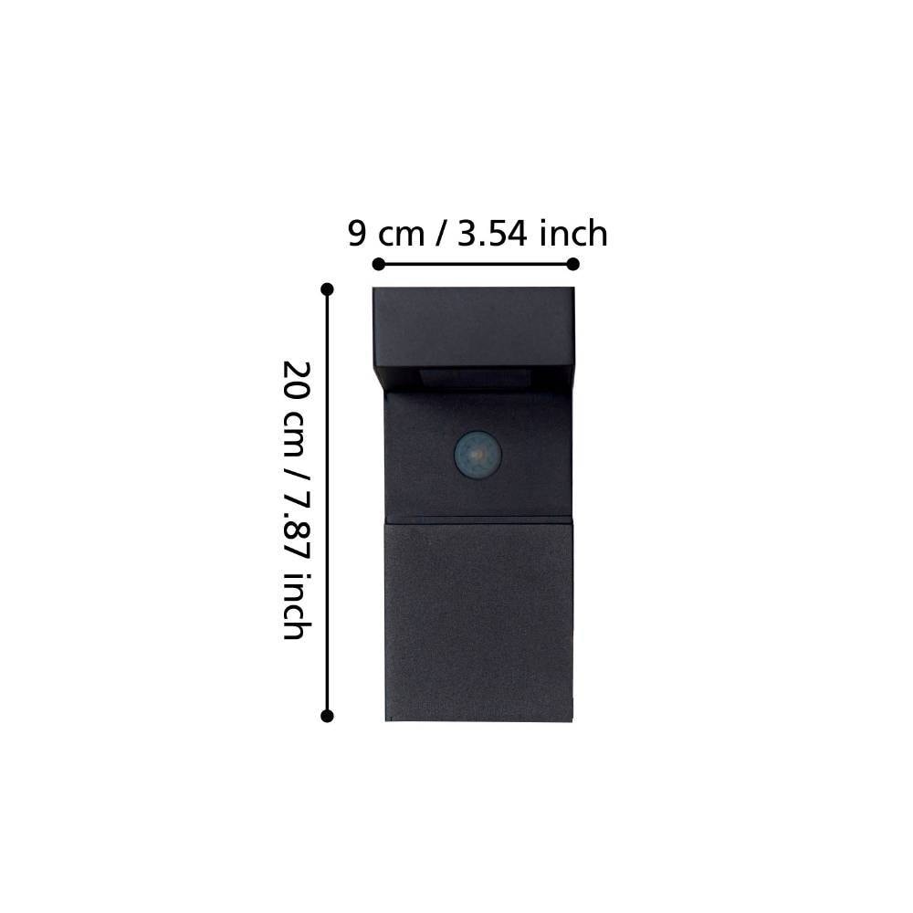 EGLO Wandleuchte »BARACCONI«, 18 flammig, Leuchtmittel LED-Modul | LED wechselbar, Solarlampe mit Bewegungsmelder, Dämmerungssensor, solar, schwarz, IP44