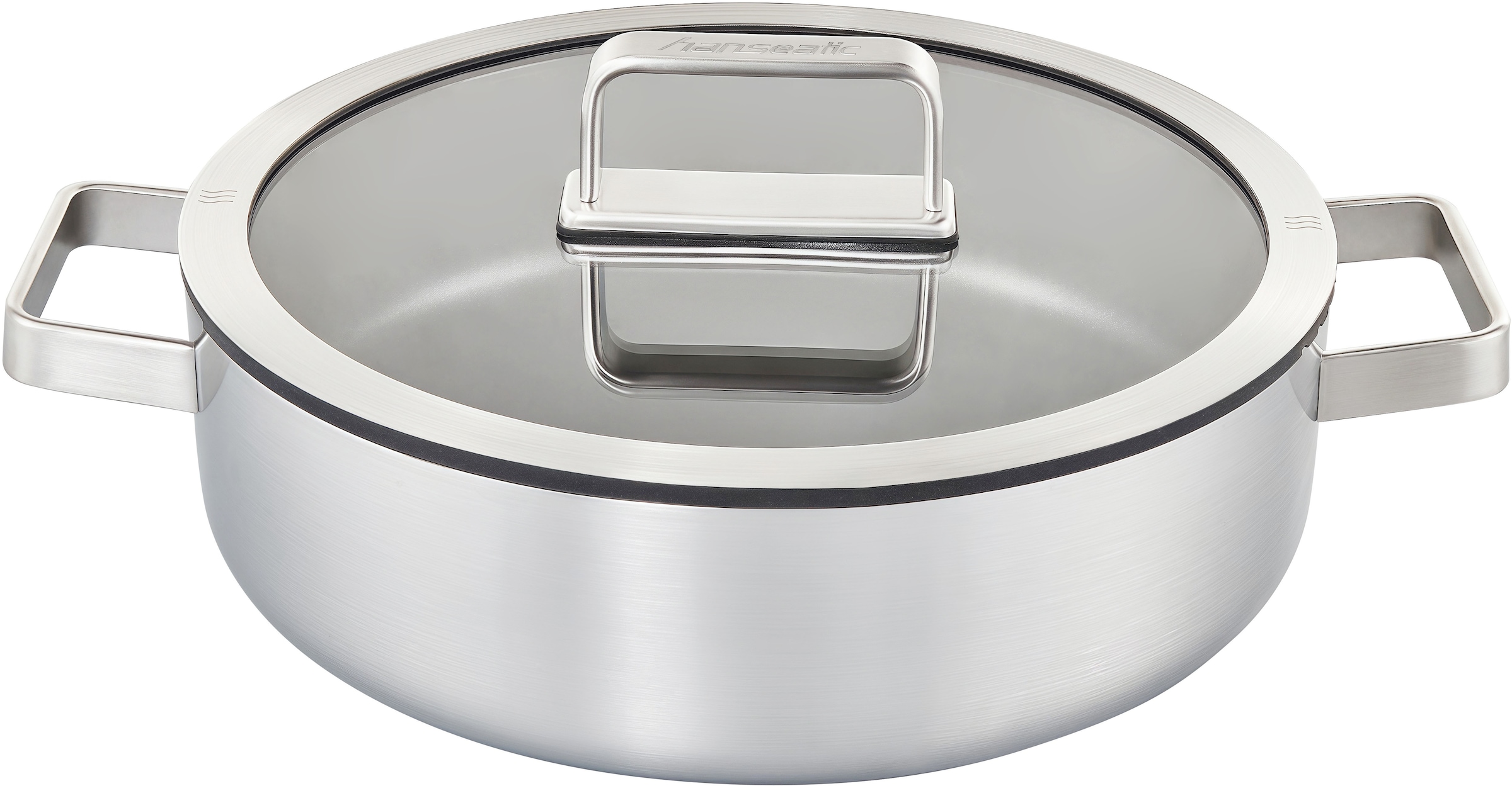 Hanseatic Pfannen-Set »PREMIUM« Edelstahl Set, 1x Pfanne 24 cm, 1x Servierpfanne 28 cm mit Deckel, 3 Stk. tlg. mit Antihaftbeschichtung, für alle Herdarten, Induktion