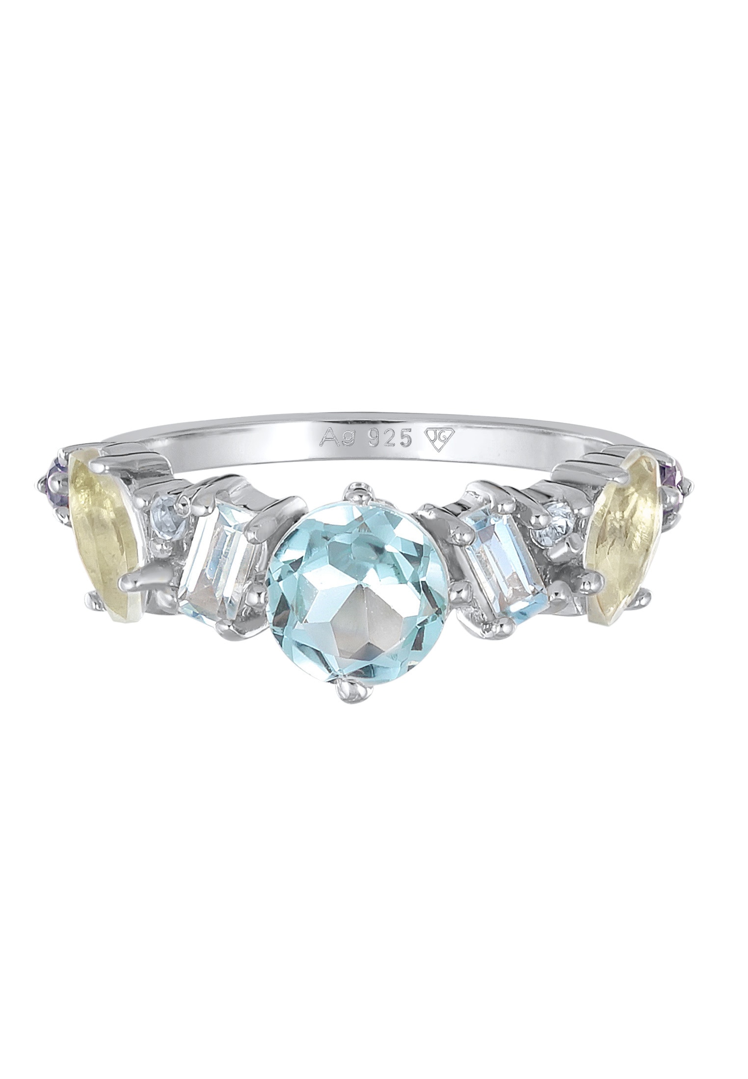 Elli Premium Silberring »Ring Topas Mondstein Amethyst Klassik 925 Sterling Silber vergoldet«