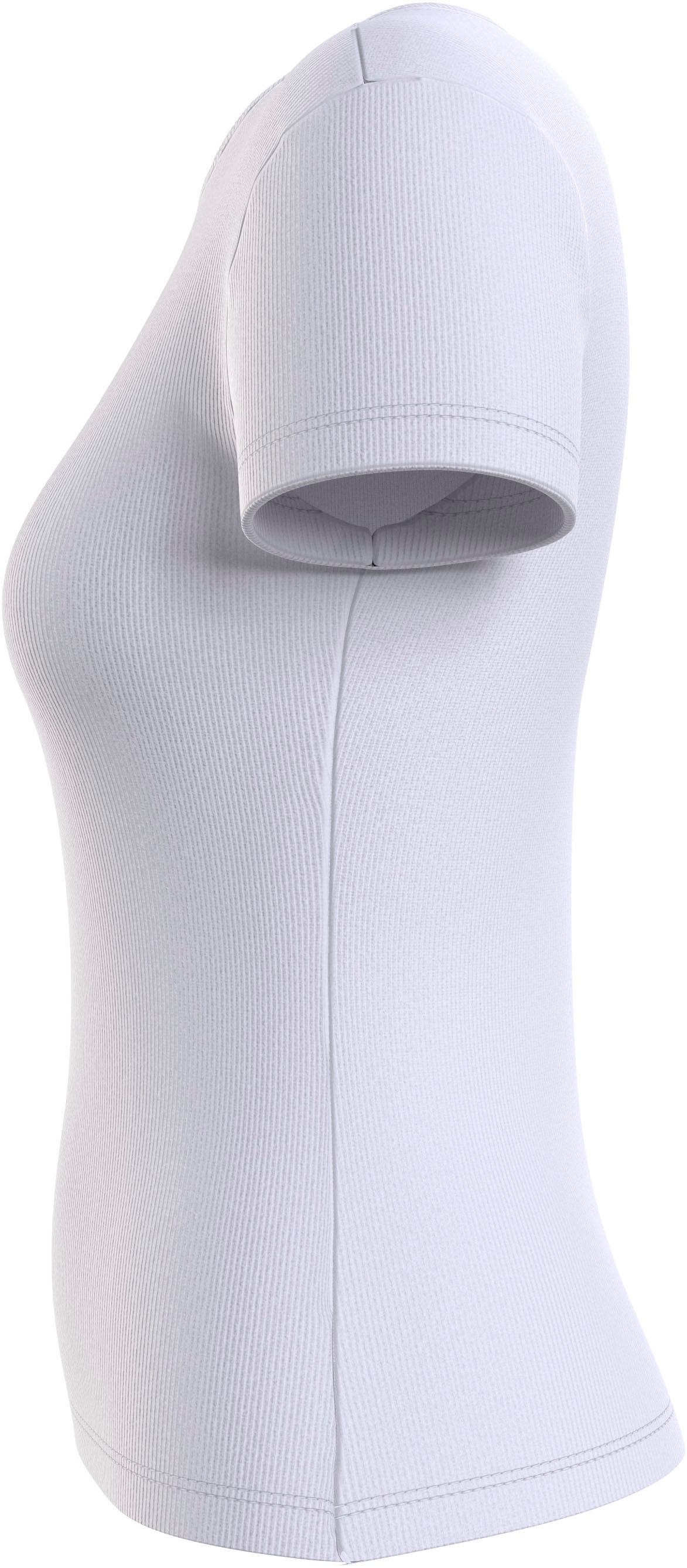Tommy Jeans T-Shirt »TJW SLIM BADGE RIB TEE«, in Rippoptik
