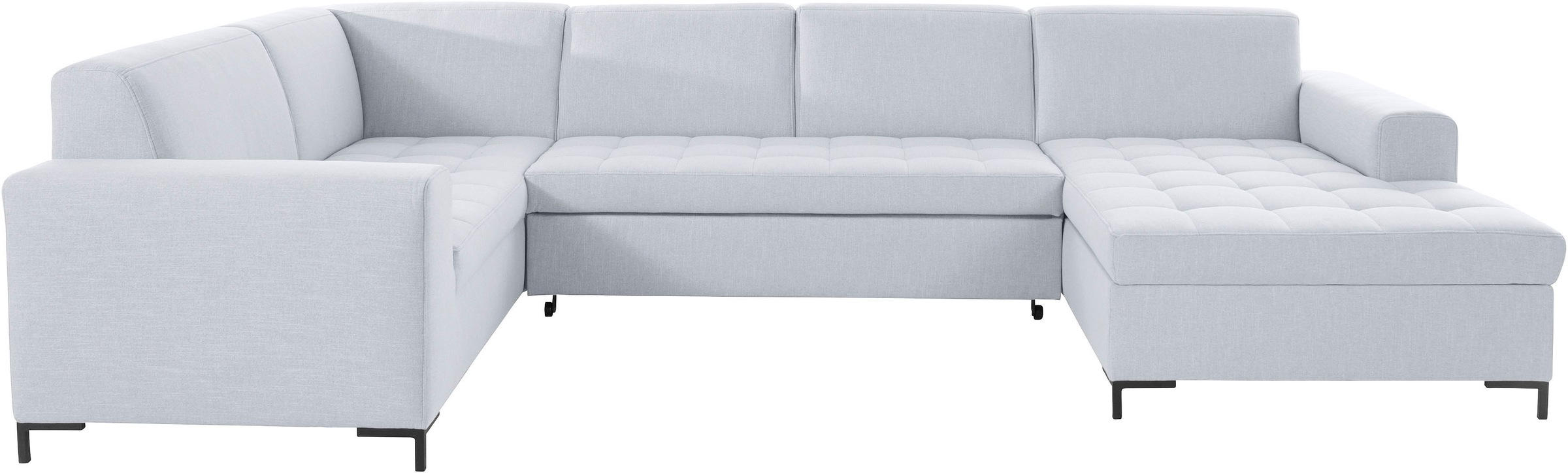 OTTO products Wohnlandschaft »Grazzo, aktuelle Steppung im Sitz, viel Platz, zeitlos, U-Form«, hochwertige Stoffe aus recyceltem Material, Steppung im Sitzbereich