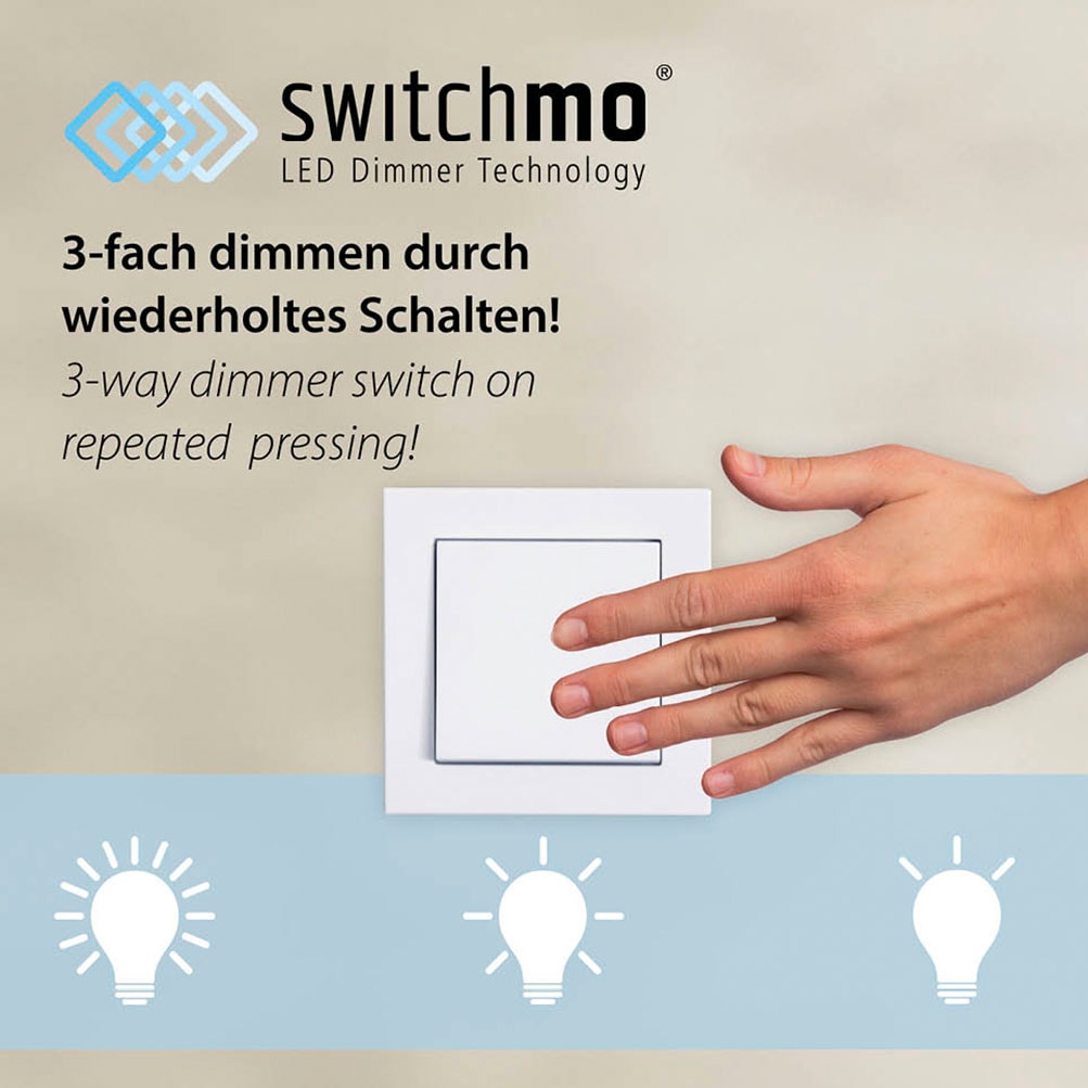 JUST LIGHT LED Deckenleuchte »ELIO« LED-Board 1 Stk. Warmweiß 3-Stufen Dimmer, Switchmo