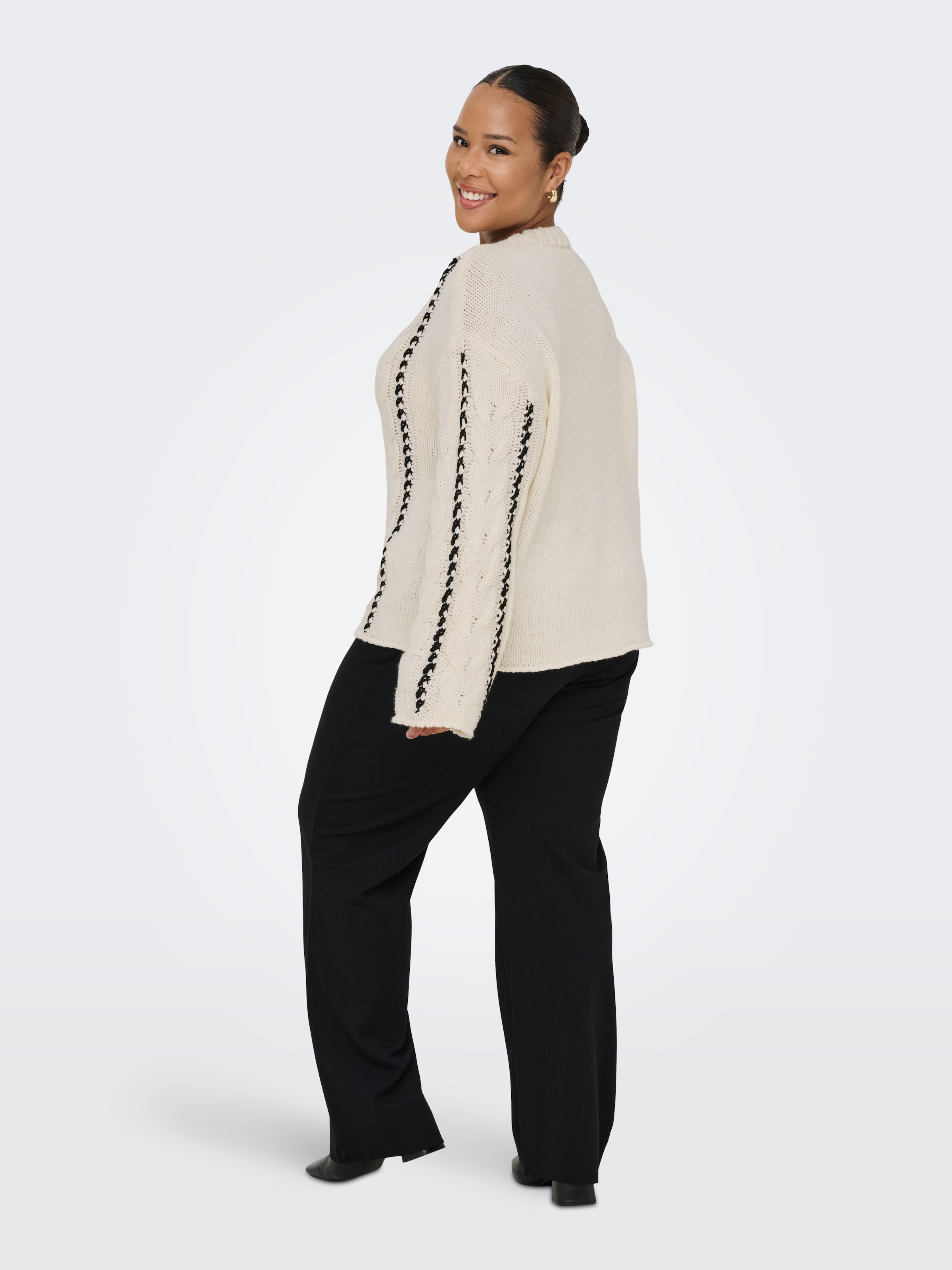 ONLY CARMAKOMA Rundhalspullover »CARTESSA CABEL STITCH LS O-NECK KNT«