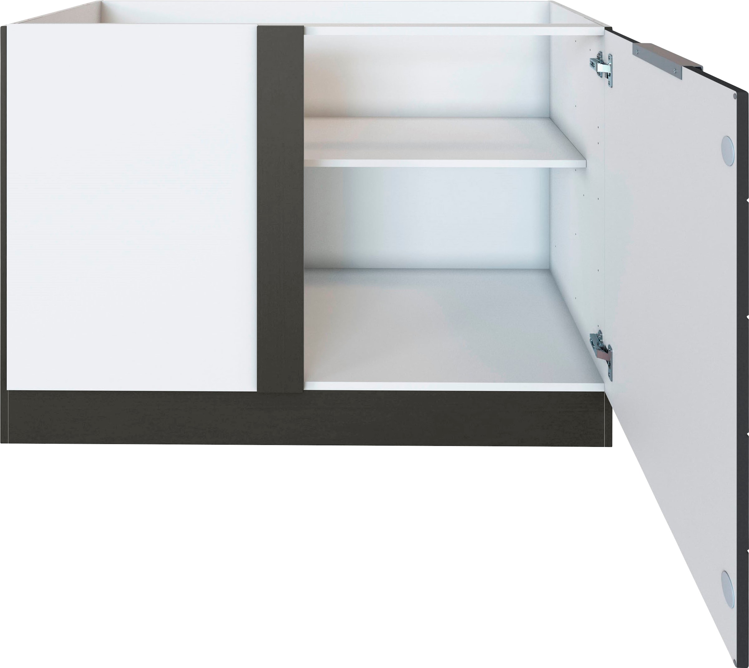 KOCHSTATION Eckunterschrank »KS-Luhe« 120 cm breit, hochwertige MDF-Fronten mit waagerechter Lisene