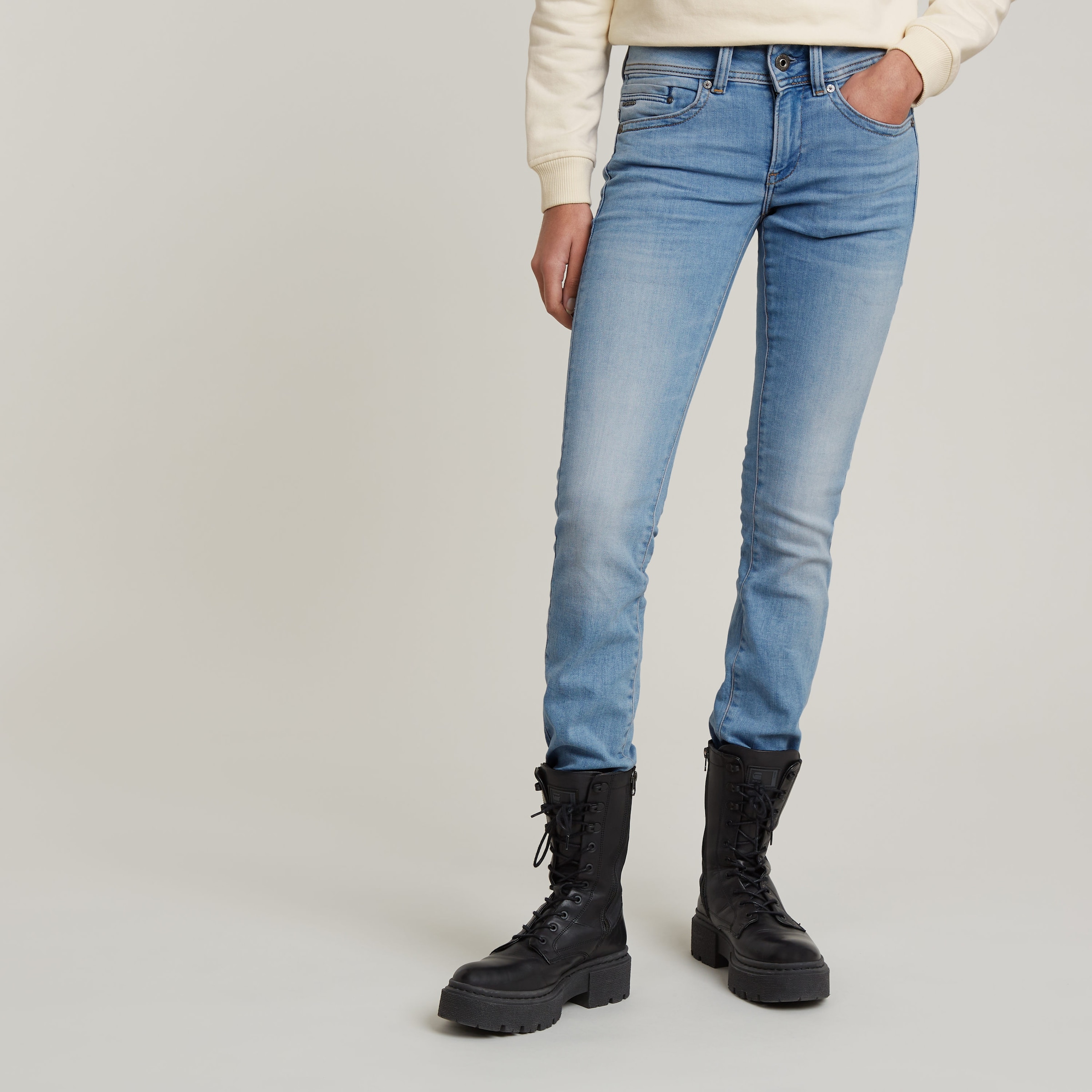 G-STAR Straight-Jeans »Midge«, 5-Pocket-Design mit markanten Steppnähten