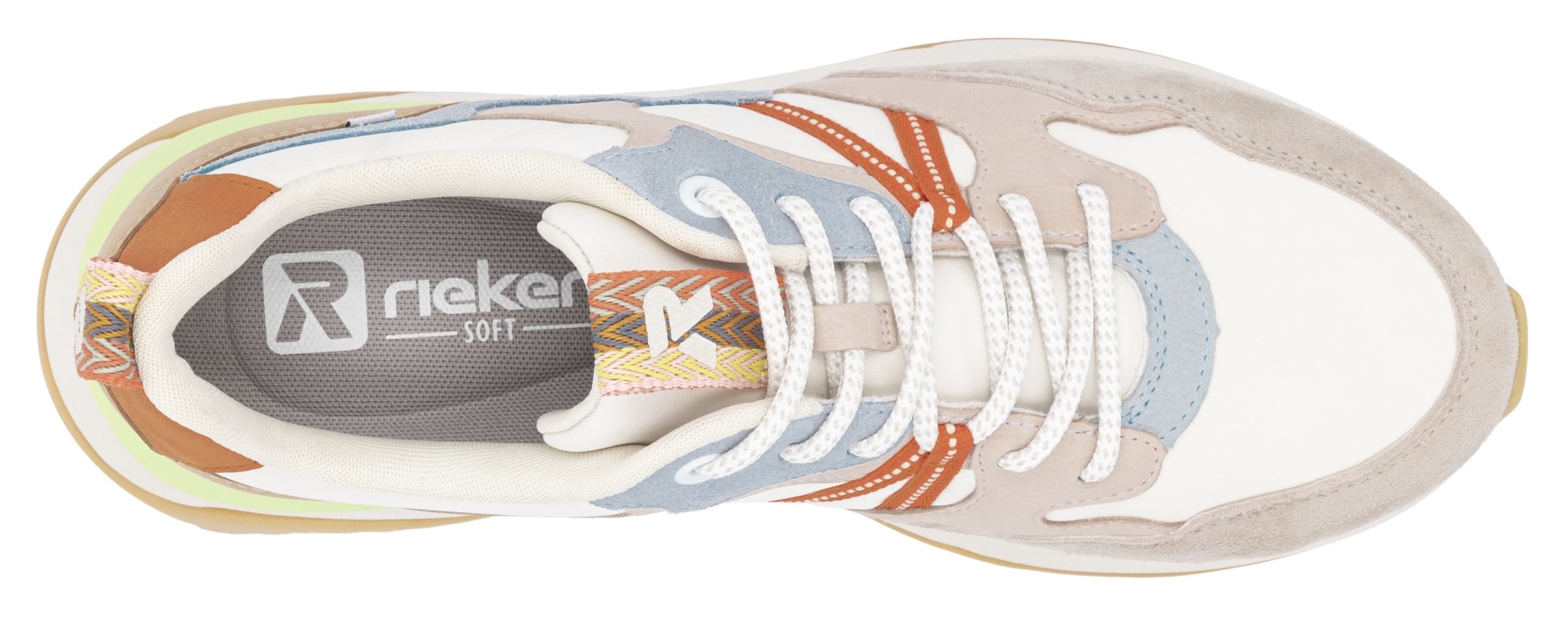 RIEKER Sport Keilsneaker »Bel Air«, Freizeitschuh, Halbschuh, Schnürschuh mit herausnehmbarem Fußbett
