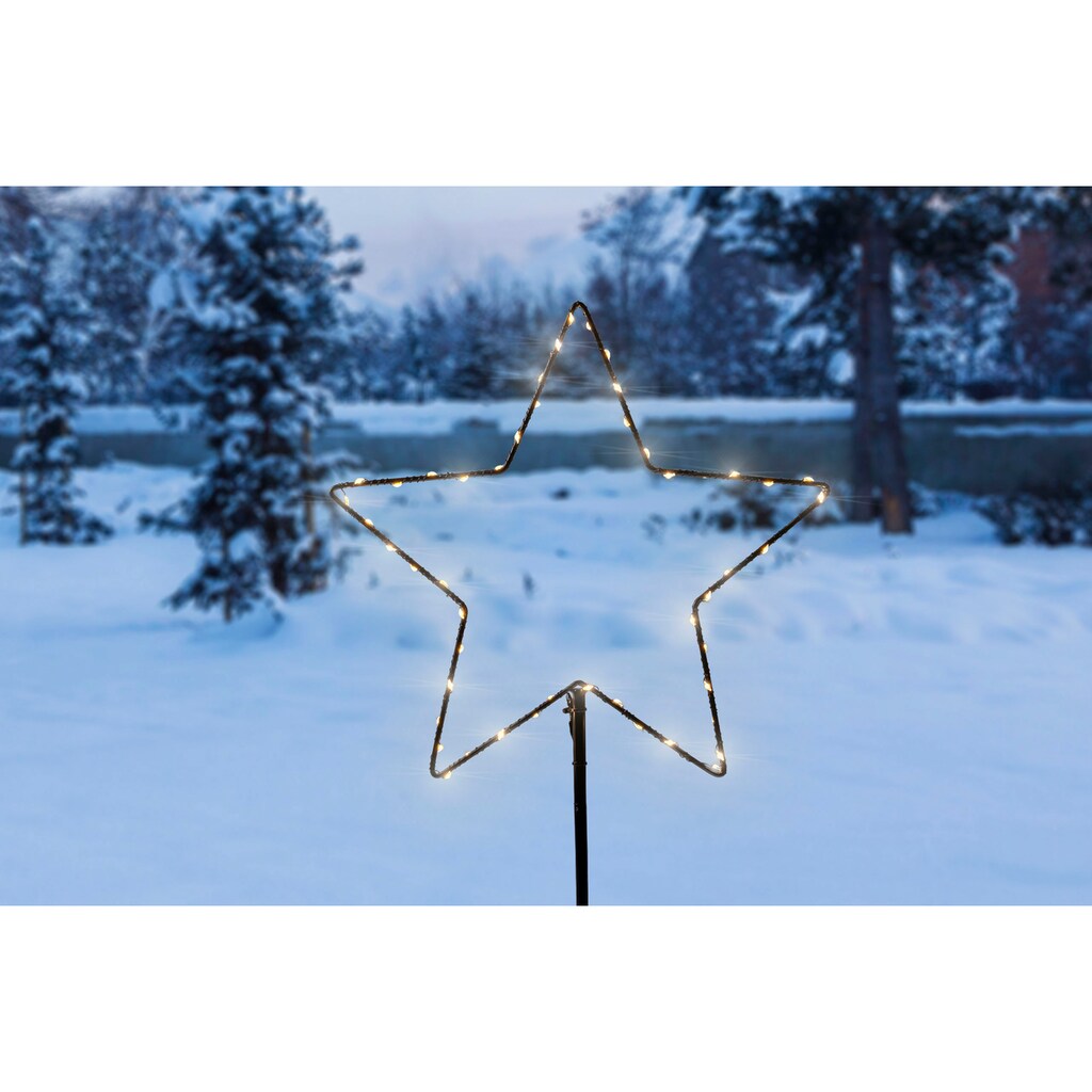 IC Winterworld LED Stern »Weihnachtsdeko, Metallstecker Stern, Höhe inkl. Erdspieß 74/80/83 cm«, 150 flammig-flammig