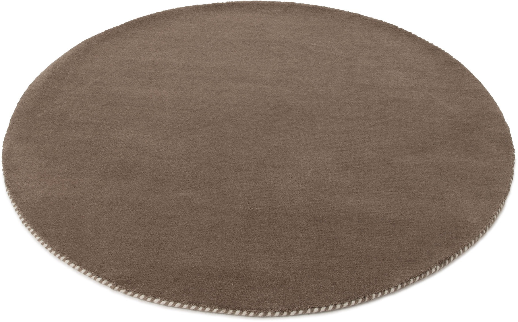 carpetfine Wollteppich »Gabbeh Lola Uni«, rund, 14 mm Höhe, mit natürlichem Pflanzenmaterial von Hand gewebt, auch als Läufer