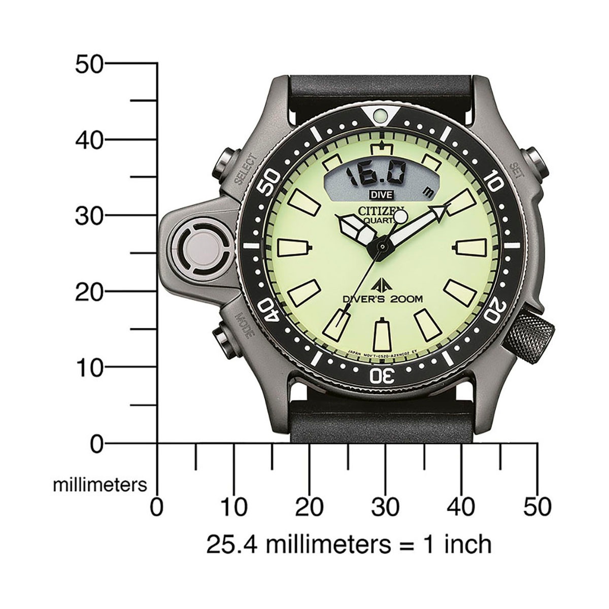 Citizen Taucheruhr, (2 tlg., inkl. Bandverlängerung), Armbanduhr, Quarzuhr, Herrenuhr, bis 20 bar wasserdicht, Datum