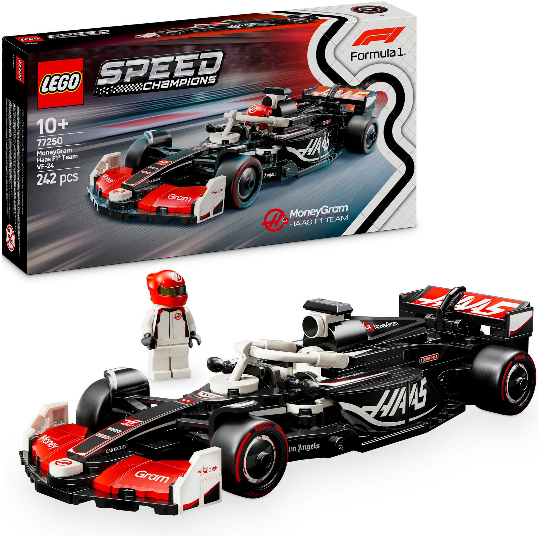 LEGO® Konstruktionsspielsteine »MoneyGram Haas F1® Team VF-24 Rennauto (77250), LEGO® Speed...