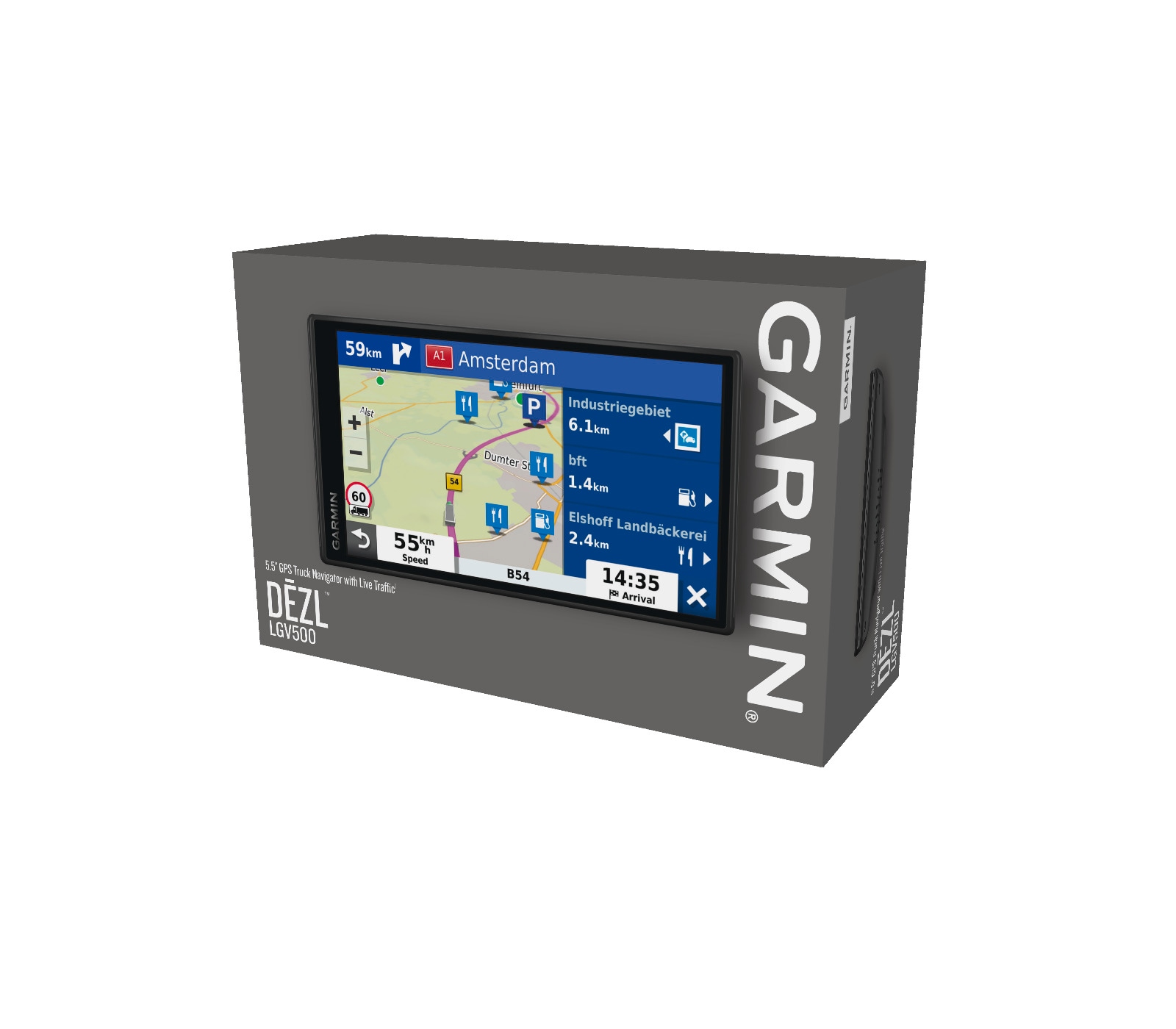 Garmin LKW-Navigationsgerät »DEZL LGV500 GPS«, Länder und (46 WLAN, bei 3D 46 (Europa Integriertes Karten-Updates), OTTO MT-D, Bluetooth, Länder) EU, Karten, Sprachsteuerung kaufen